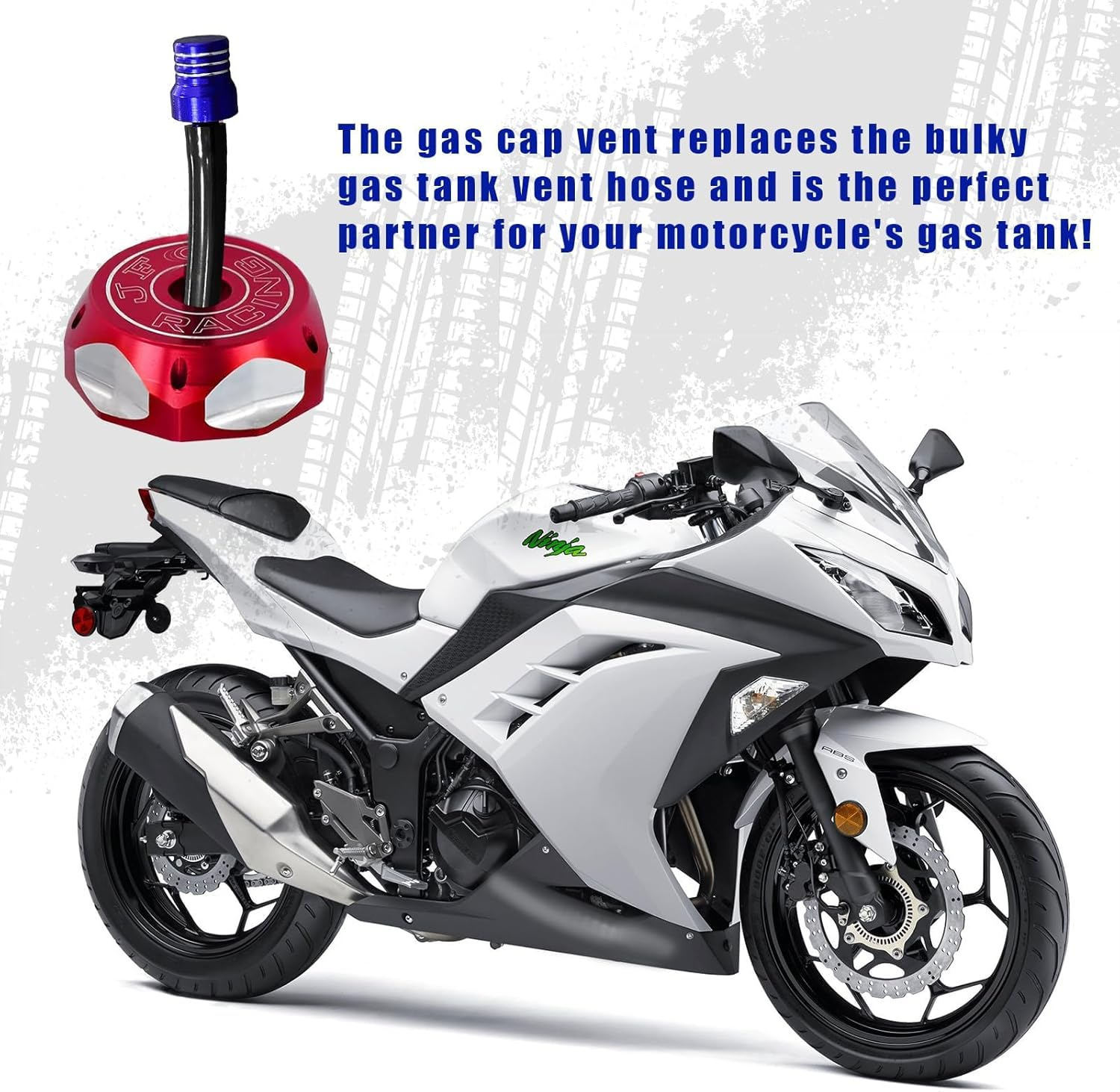 2 PCS Breather Hose Gas Fuel Tank Cap, CNC One Way Tank Valve Vent Tube with Aluminum Breather Valve, Universal for ATV Quad CRF YZF RMZ KLX DRZ Pit Dirt Bike Motorcycle (Blue) - Blue image number 5