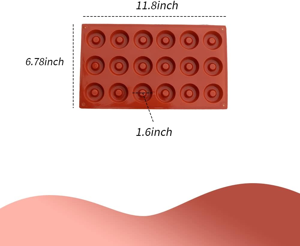 YMPEKA Donut Mold Silicone for Baking Mini Donut Pan 18 Cavity Doughnut Baking Mold Tray BPA Free and Dishwasher Safe, Non-Stick Silicone Baking Pan for Making Muffin Cakes, Tart, Bread