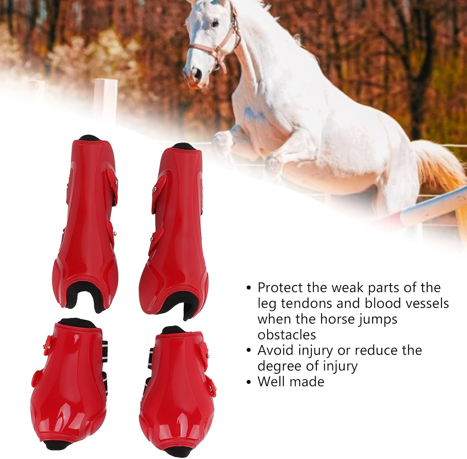 Horse Leg Boot, Comfortable Prevent Slipping Horse Tendon Boots Set for Horses