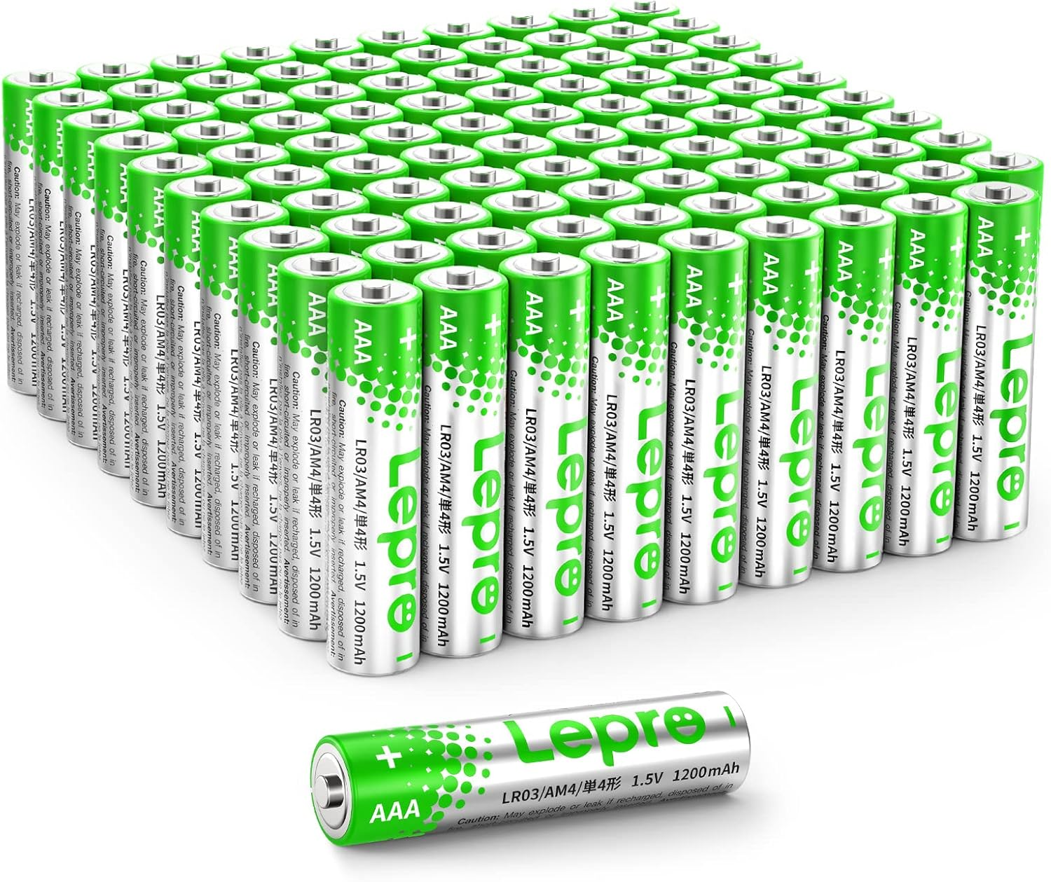 AAA Alkaline Batteries, 1.5 Volt 1200Mah Triple a Batteries, Long Lasting Power, Holds Power up to 10 Years, Anti-Leakage Technology, Ideal for Everyday Devices, Pack of 100 image number 6