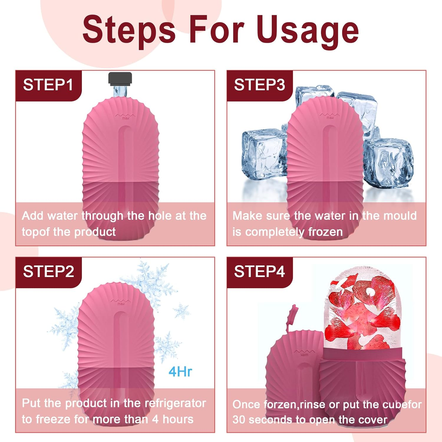 Joyeee Ice Face Roller, Ice Roller for Face & Eye Puffiness Relief, Reusable Ice Eye Face Massager Skin Care Tool Skin Fridge, Silicone Beauty Facial Ice Cube Mold Face Massage Tool Women