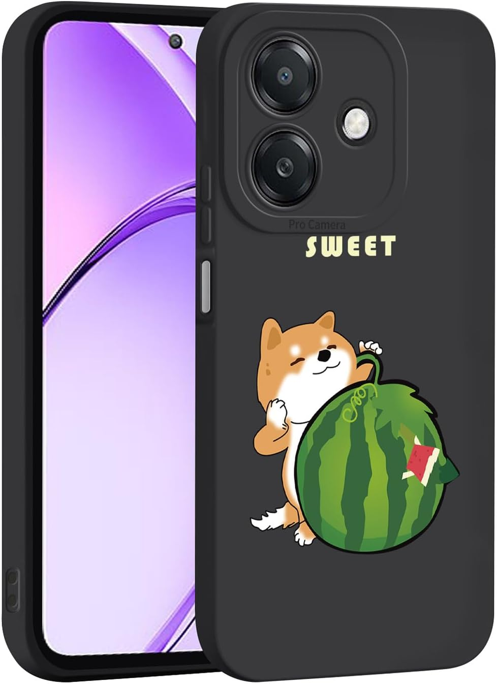 ILING Liquid Silicone Case for Oppo A40 4G / Oppo A40M, Ultra Thin Elegant Flowers and Cute Cartoon Pattern Women'S Mobile Phone Case, Soft TPU Bumper Shockproof Protective Case (White Q01)