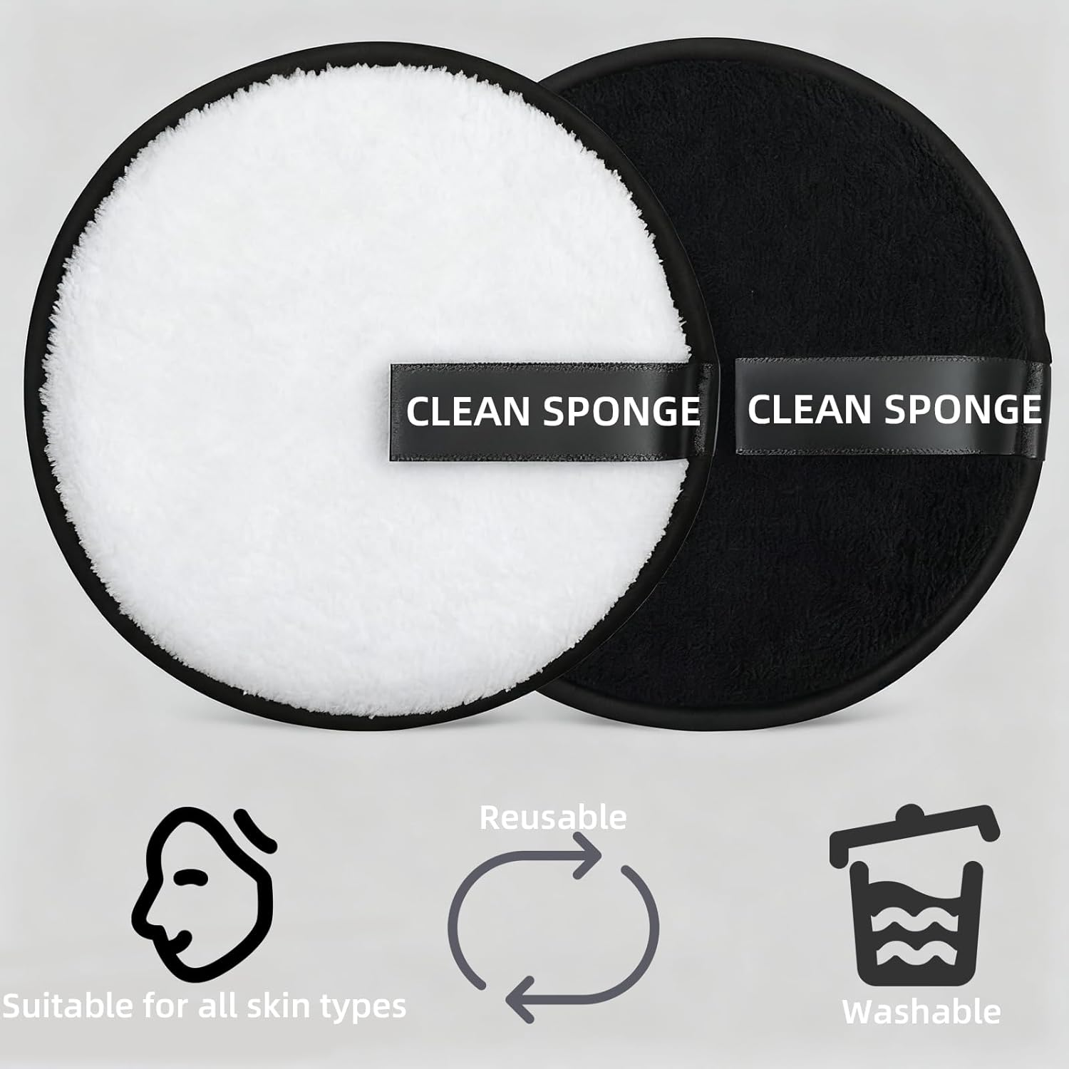 Suytvenxau 100% Reusable Makeup Eraser | 4 Pack Large Eco-Friendly Microfiber Makeup Remover Pads, Chemical-Free Reusable Makeup Pads for Face, Eyes, and Lips image number 5