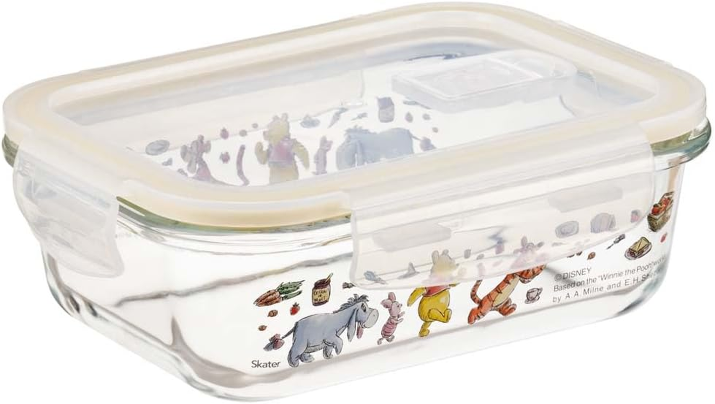 Skater GBST7-A Heat-Resistant Glass Storage Container, Disney, Winnie the Pooh, Picnic, 22.0 Fl Oz (650 Ml), Medium, Oven, Microwave, Dishwasher Safe, Lid Valve Included image number 3
