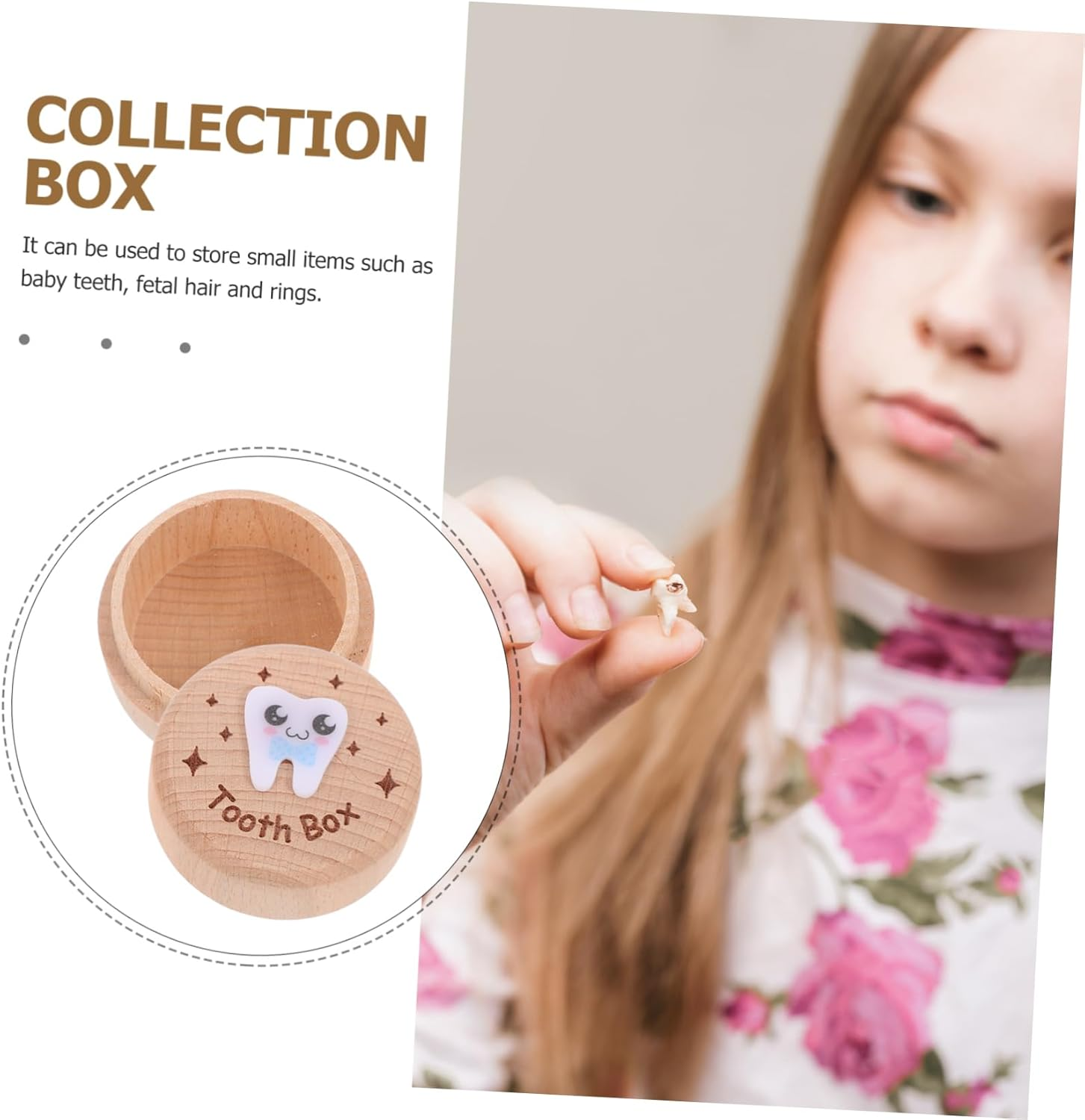 Wooden Tooth Keepsake Box for Boy Girl Modern Minimalist Storage Container for First Tooth Newborn Present and Memory Organizer Durable Safe and Elegant Design image number 3