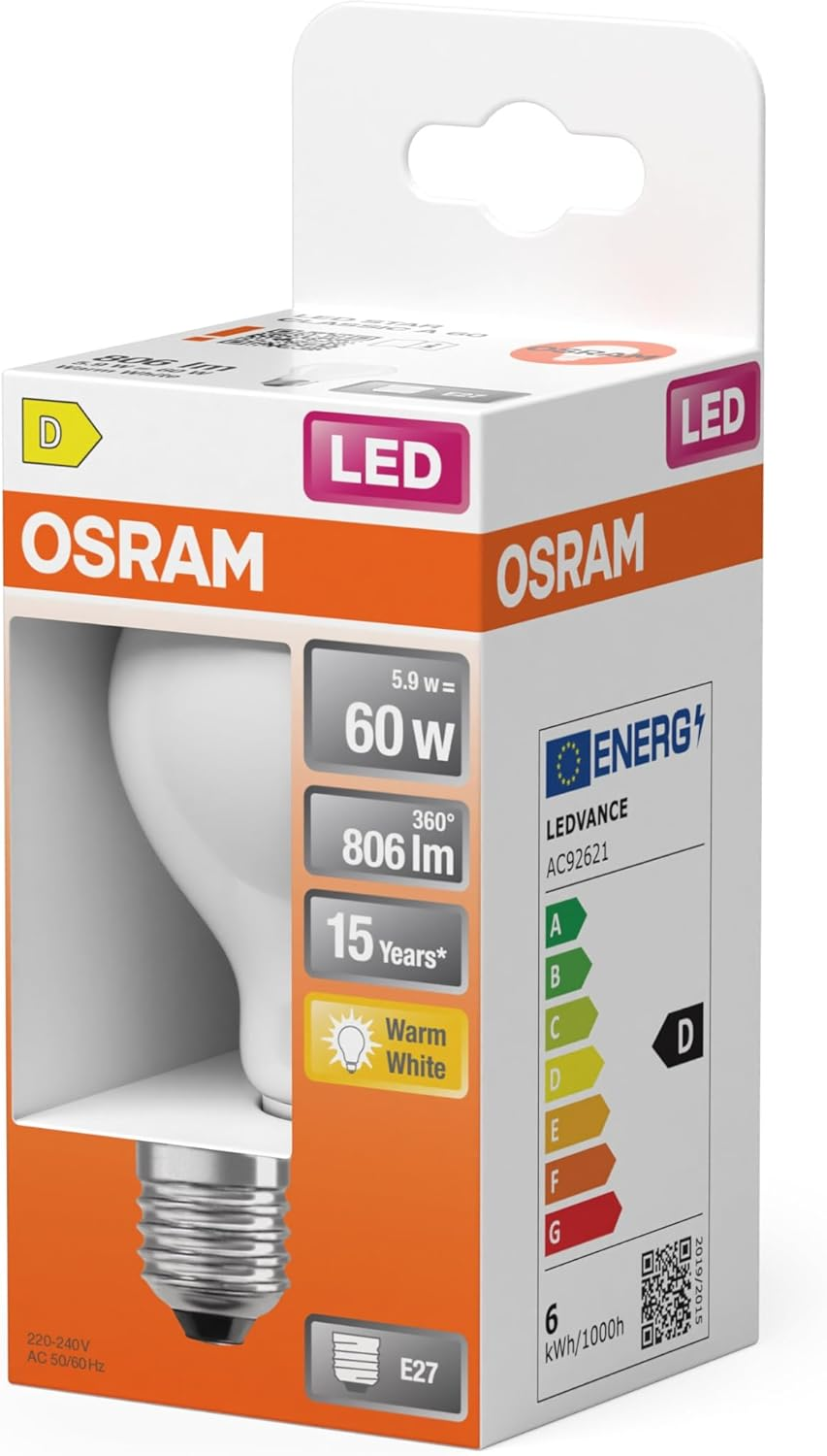 OSRAM LED Retrofit Classic a 5.9 W 827 Frosted E27