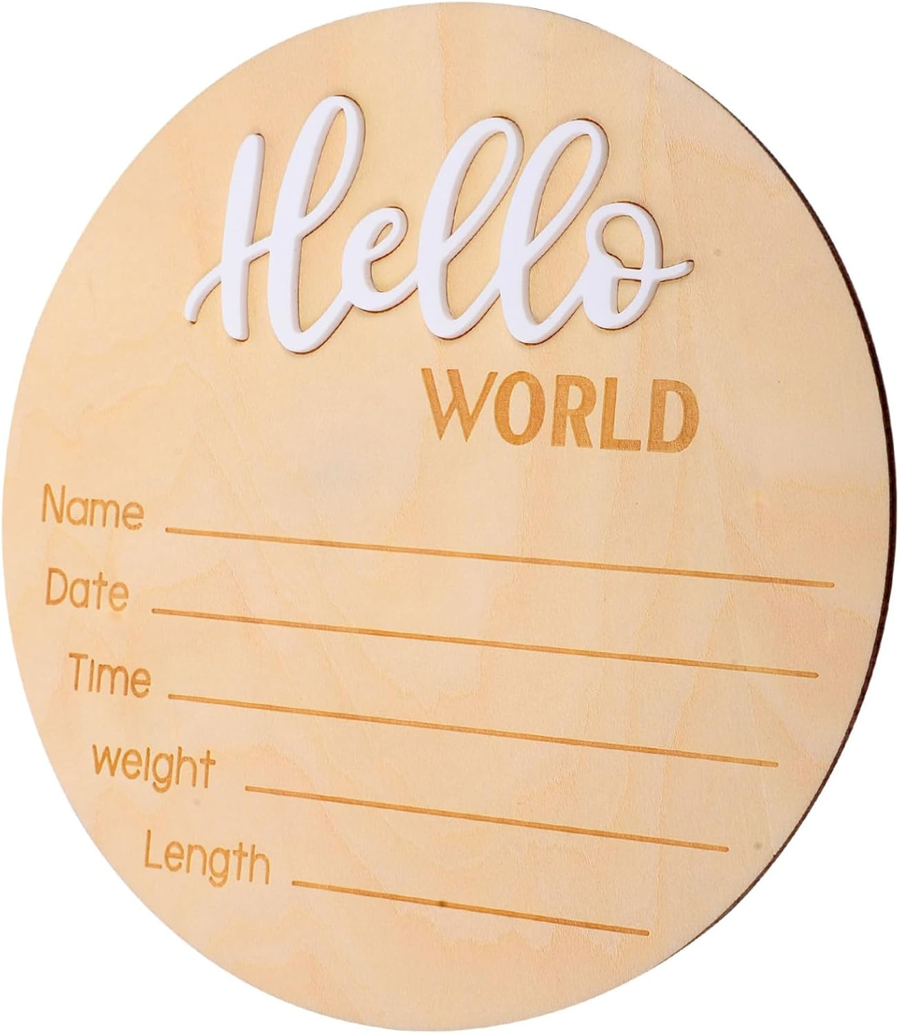 SUPVOX Baby Announcement round Wooden Name Sign for Newborn Birth Announcement Photography Prop Suitable for Infant