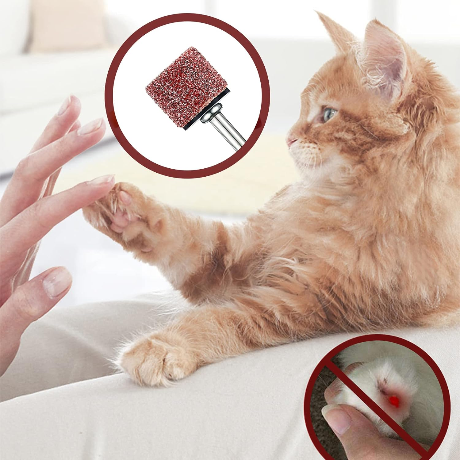 26 Pack Nail Grinder for Dogs Replacement Kit Sanding Drum Set Grit Sand Bands Shank Rotary Tool Kit Pet Nail Smoother Dog Claw Care (80#/120#)