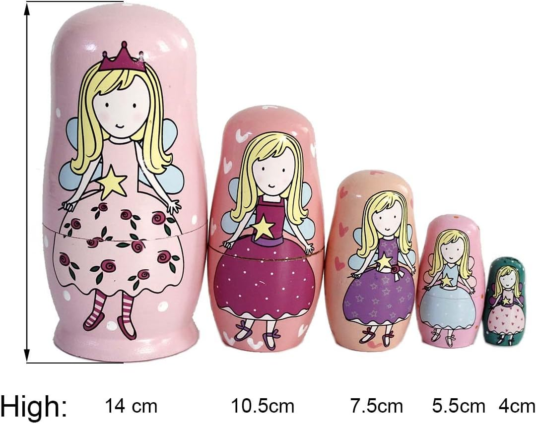 Handmade Wooden Nesting Doll Russian Doll Kits Colourful Decoration (Fairy Angel)