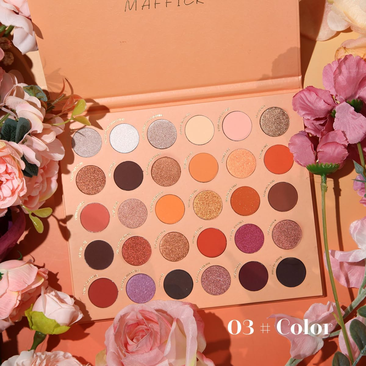 Maffick 30 Color Shadow Palette- Black Smoky Makeup with Shimmering Pearl Eyeshadow for a Radiant, Dramatic Look (03) - 03 image number 5