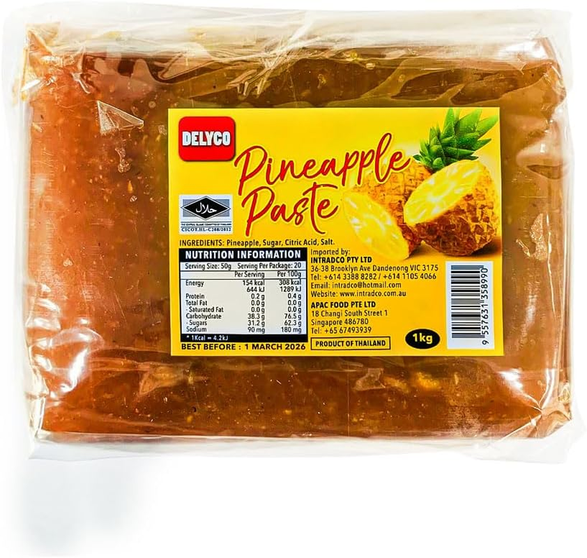 Delyco Pineapple Paste Jam for Pineapple Tarts Pastry Desserts Breads Halal Certified 1KG image number 1