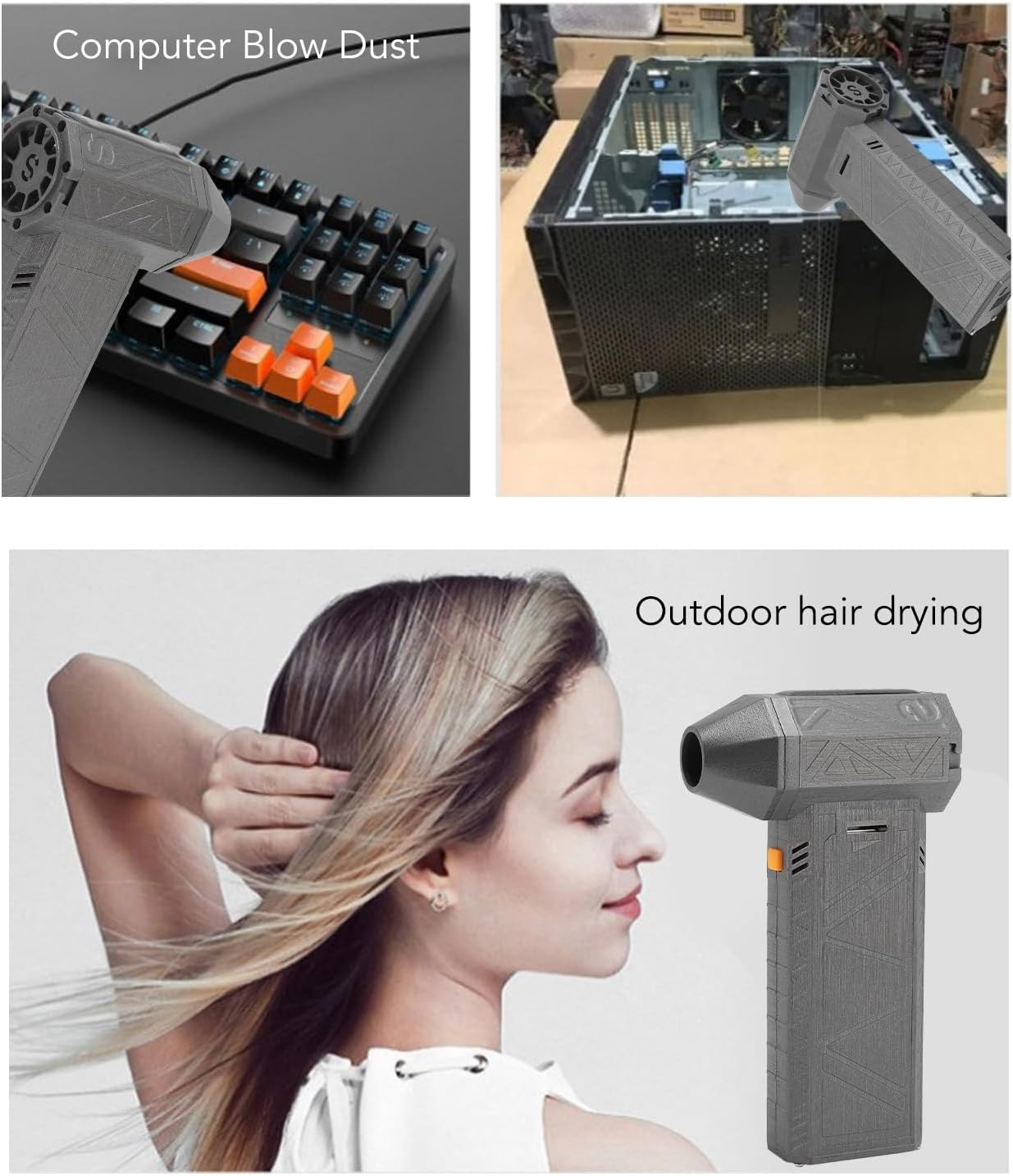 Ejoyous Mini Jet Fan Blower 200,000 RPM, 180W High Power 8000Mah Battery, Type-C Fast, Heat-Resistant Aluminum Alloy, for Car/Pc/Keyboard Dust Removal image number 3