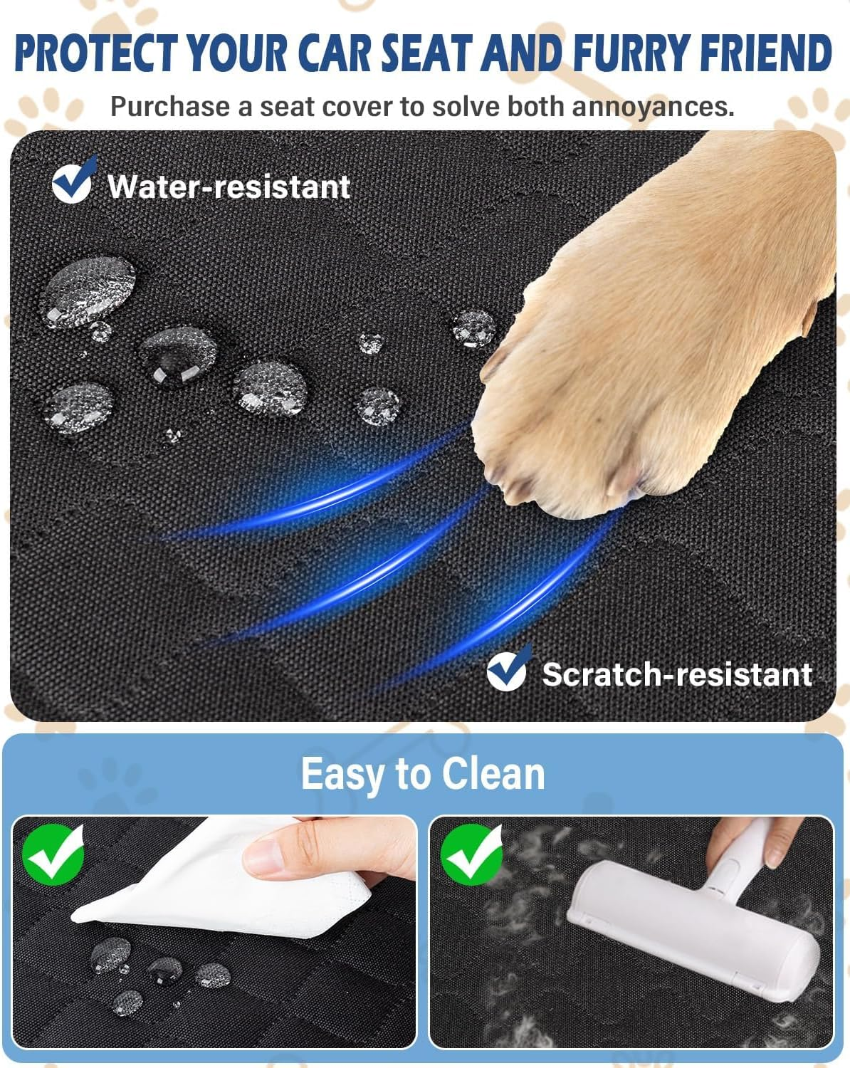 Dog Car Seat for Large Dogs, Back Seat Extender for Dogs, Foldable Pet Car Seat with Waterproof Oxford Fabric and Non-Slip Bottom, All-Around Protection and Strong Support image number 2