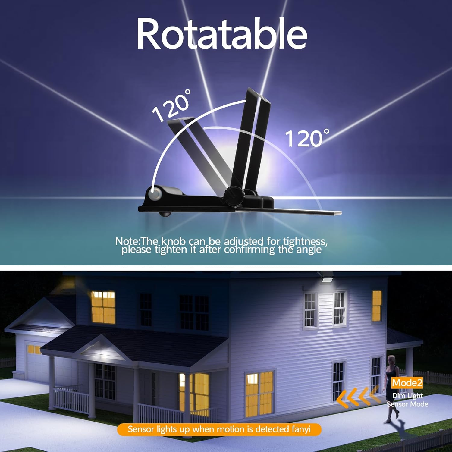 Zarek Solar Outdoor Light 1500 Lumens,6000K Daylight,Motion Sensor Light Outdoor,Ip54 Waterproof LED Security Light Bright Solar Wireless Wall Lighting, Adjustable Wide Angle image number 5