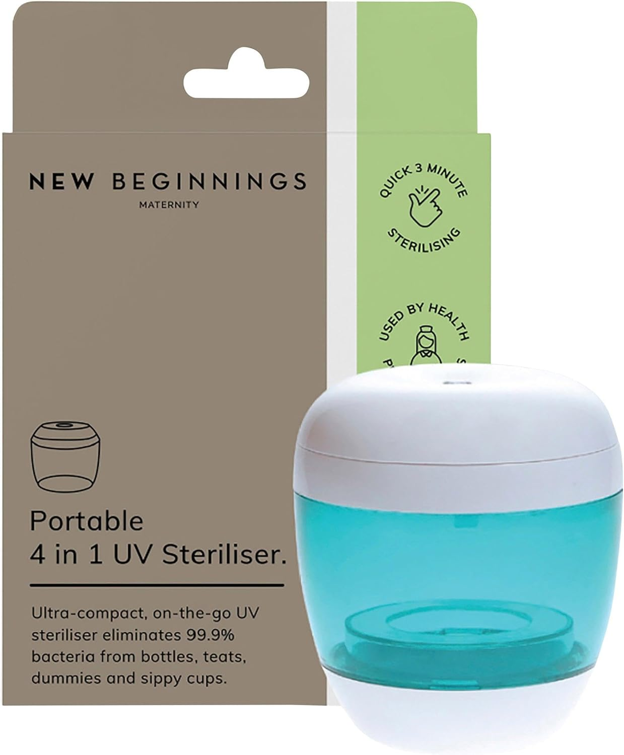 New Beginnings Bpa-Free Portable 4-In-1 UV Steriliser, Compact Quick and Silent Design