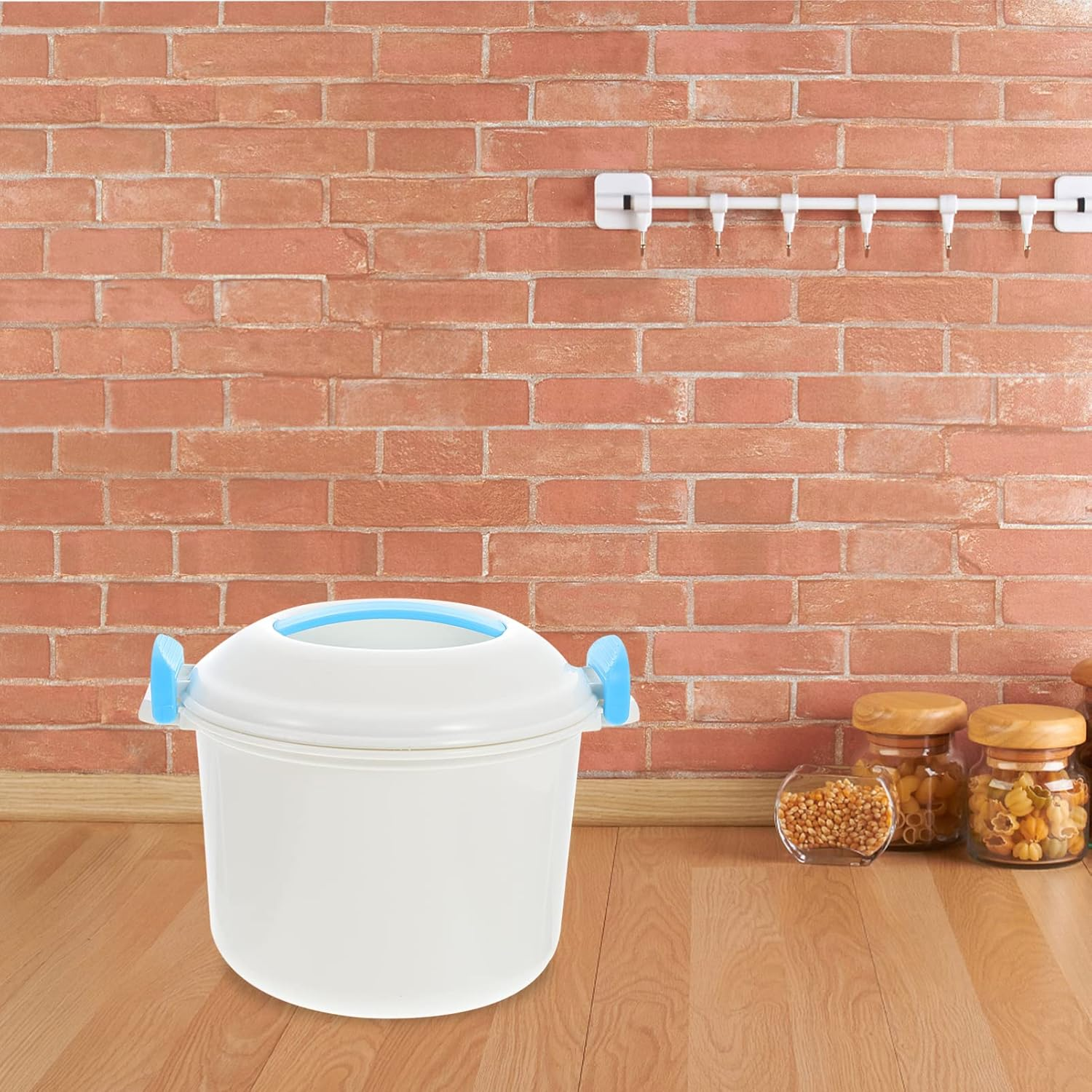 SHERCHPRY Microwave Rice Cooker Mug Food Pot Small Fish Vegetable Veggie Steaming Bowl Food Cooking Container Pasta Noodle Cookware for Meal Prep Cooker Random Color L image number 6