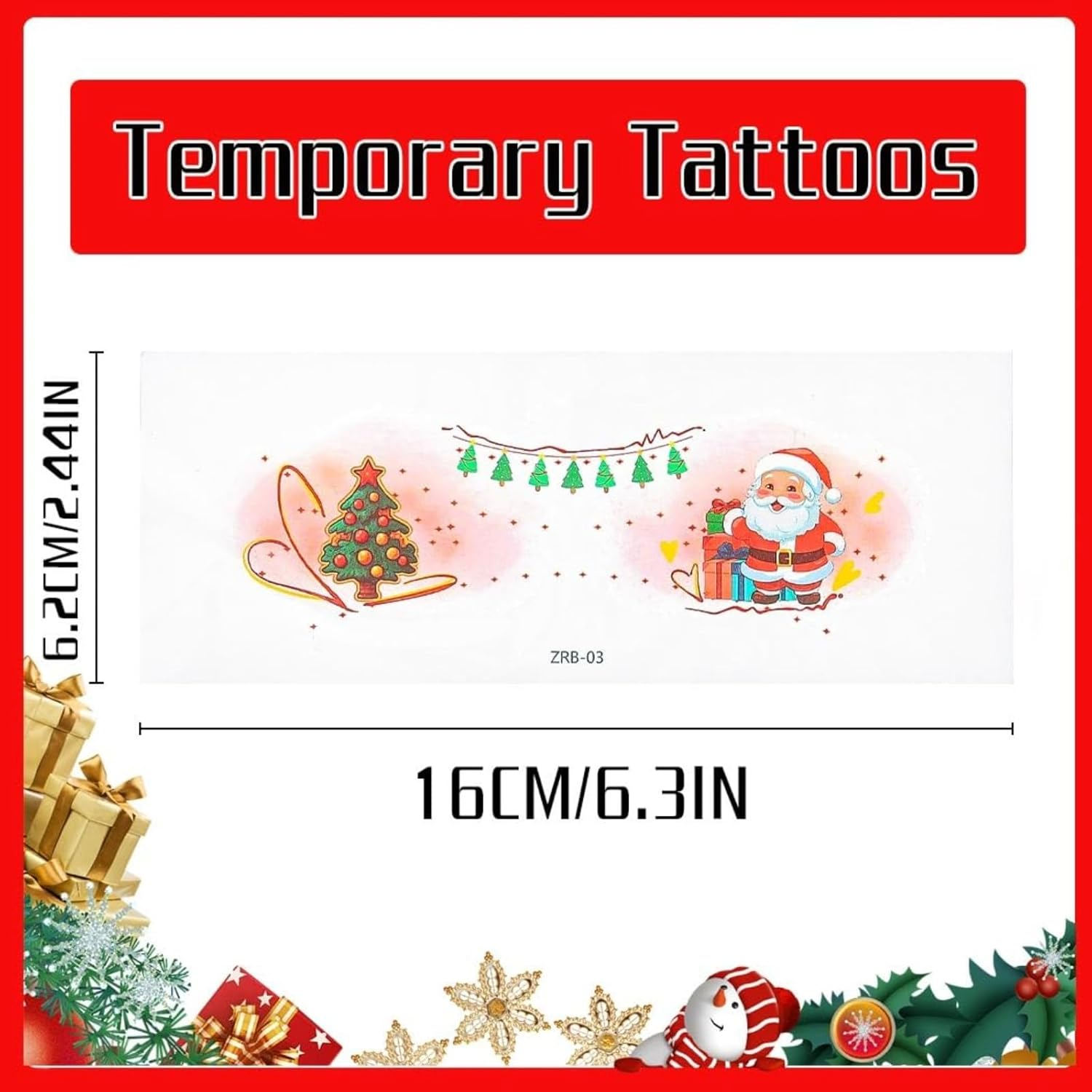 Itadaku 11 Pcs Christmas Girls Temporary Tattoo Stickers, Colorful Face Tattoos with Snowman, Christmas Tree, Santa Claus Patterns, Great for Party Favors image number 1