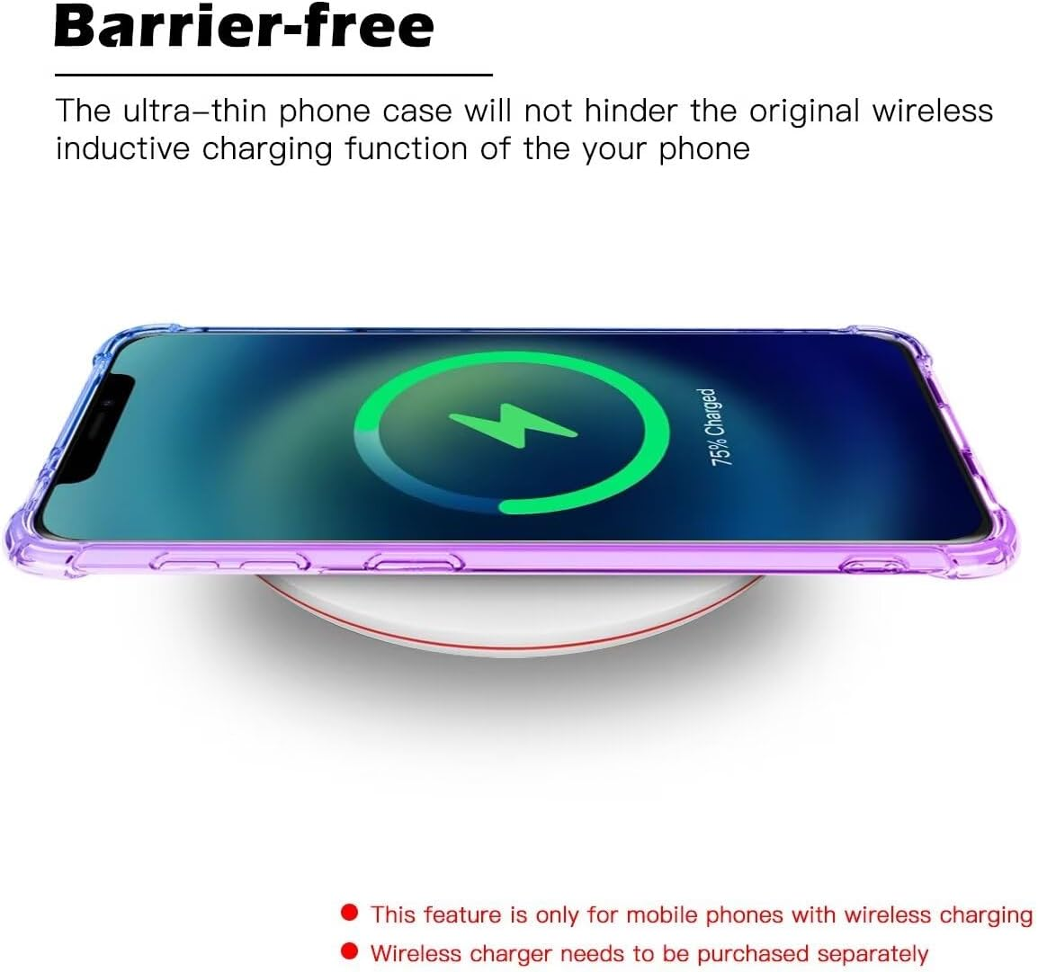 COMAKU Vivo X200 Pro Case - Ultralight Slim TPU Mobile Phone Case with Shockproof Protection, Stylish, Transparent Gradient Design for Vivo X200 Pro - Purple Blue - Purple-Blue image number 6