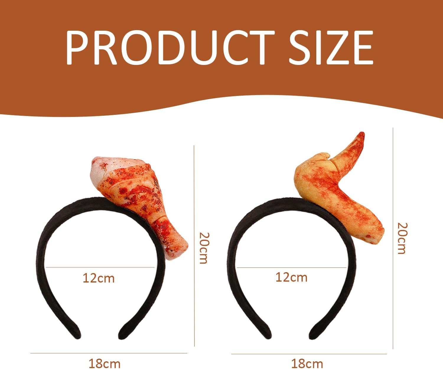 2Pcs Chicken Leg Hair Bands Party Dress up Accessories Role Play Props Funny Headwear image number 2