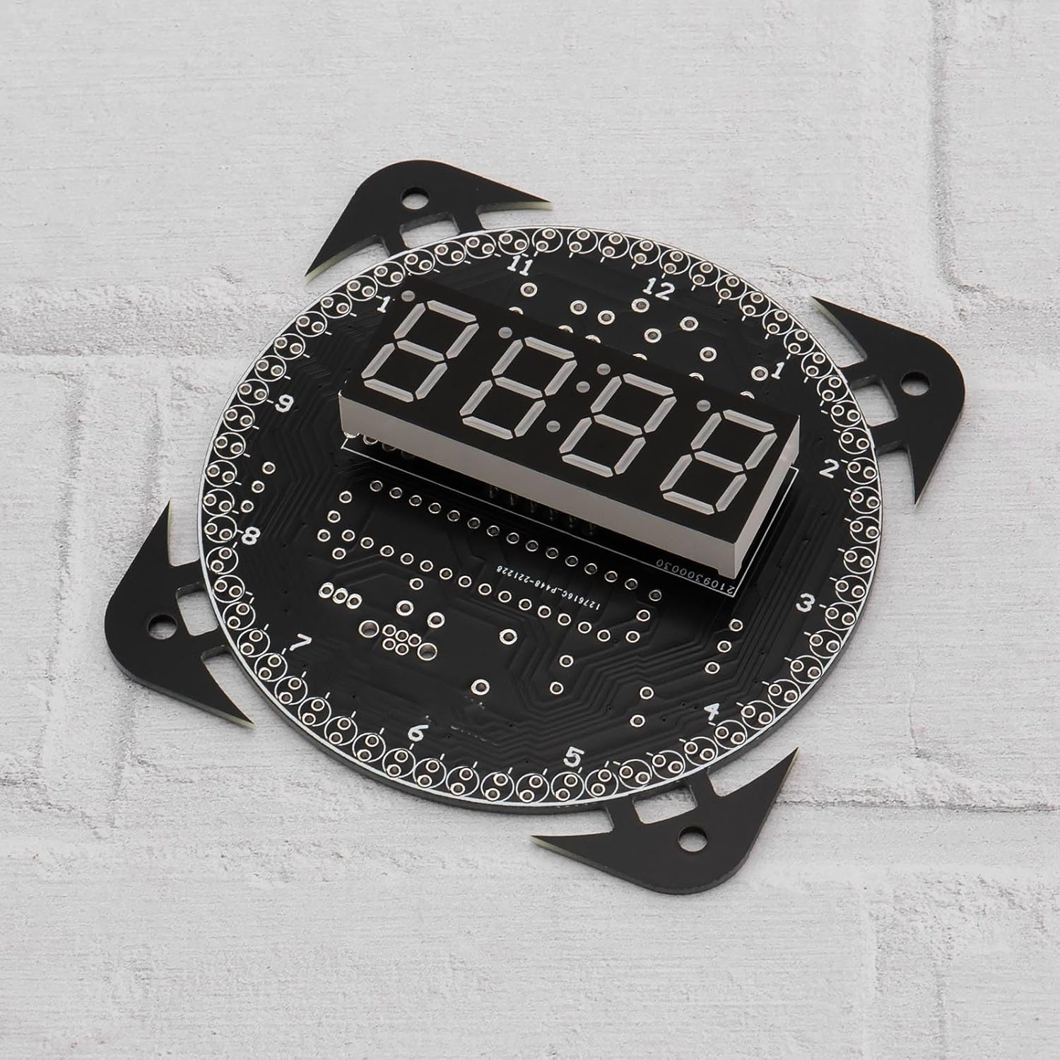 YINETTECH 1 Set DIY Rotating Digital LED Display Module Alarm Electronic Digital Clock Kit 51 SCM Learning Board Soldering Practice DIY Timer Kit for Home School Office, Green image number 2