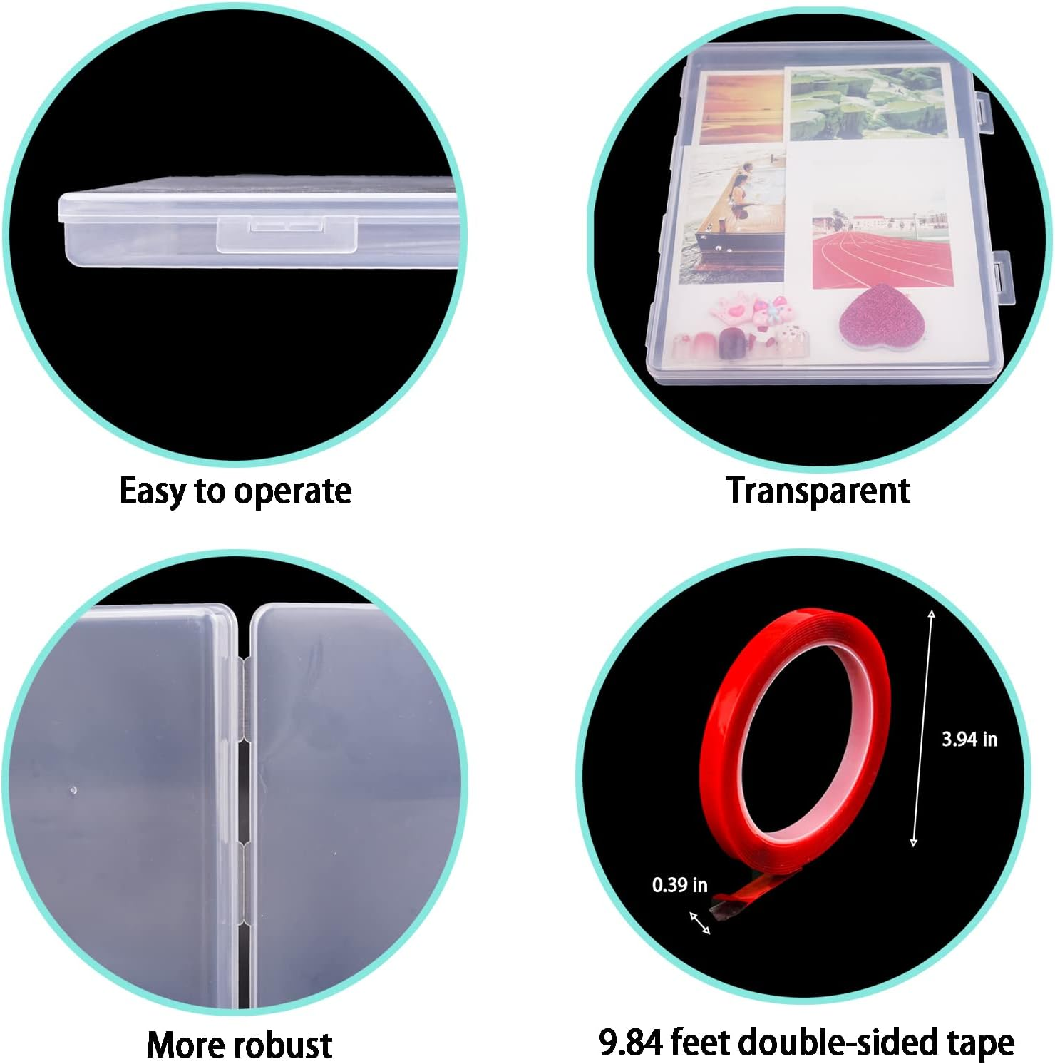 2PCS Press on Nail Organizer, Clear Press on Nail Storage Box Acrylic Nail Art Display Packaging Box Fake Nail Storage Case with Transparent Tape (Not Inlcuded Press on Nail) (8.9X6.5X0.7Inch) image number 1