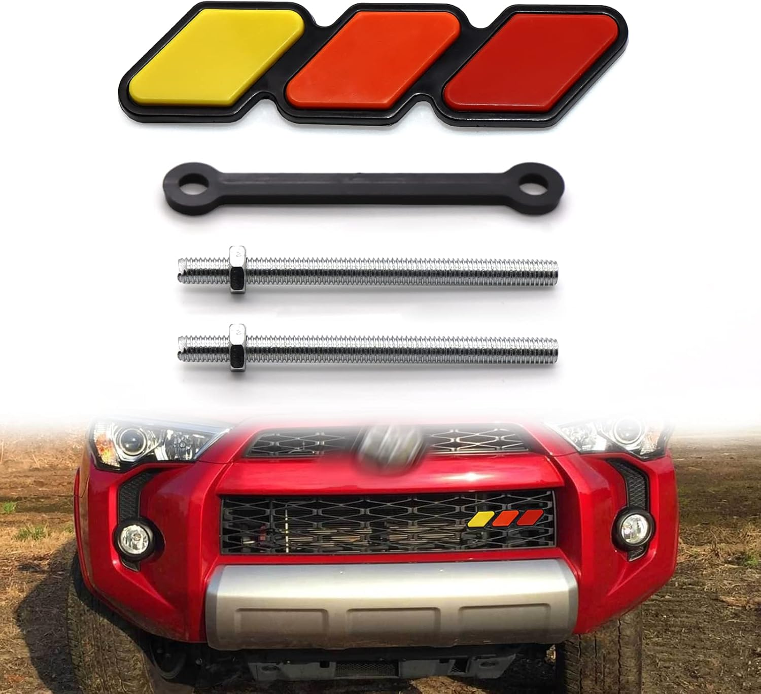TRD Grille Decor Badge, 3-Color Upgrade Emblem, Logo Decoration Accessories Car Truck Label Compatible for Tacoma 4Runner Tundra Sequoia Rav4 Highlander(Yellow, Orange, Red) image number 6