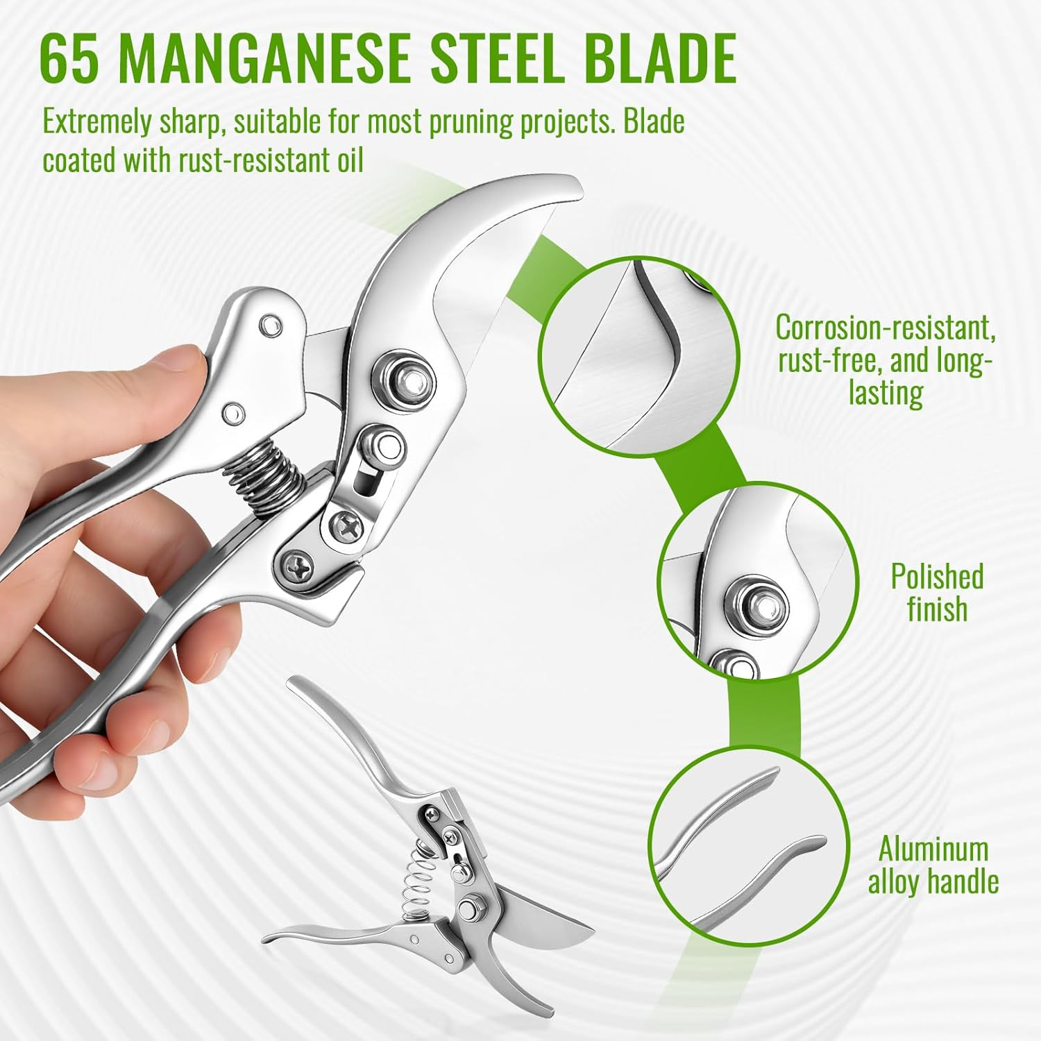 8Inch Secateurs, Pruning Shears of Sharp Precision-Ground, Premium Quality Gardening Tools Safety Lock, Gardening Clippers Hand Pruners Garden Trimmers for Plants image number 3