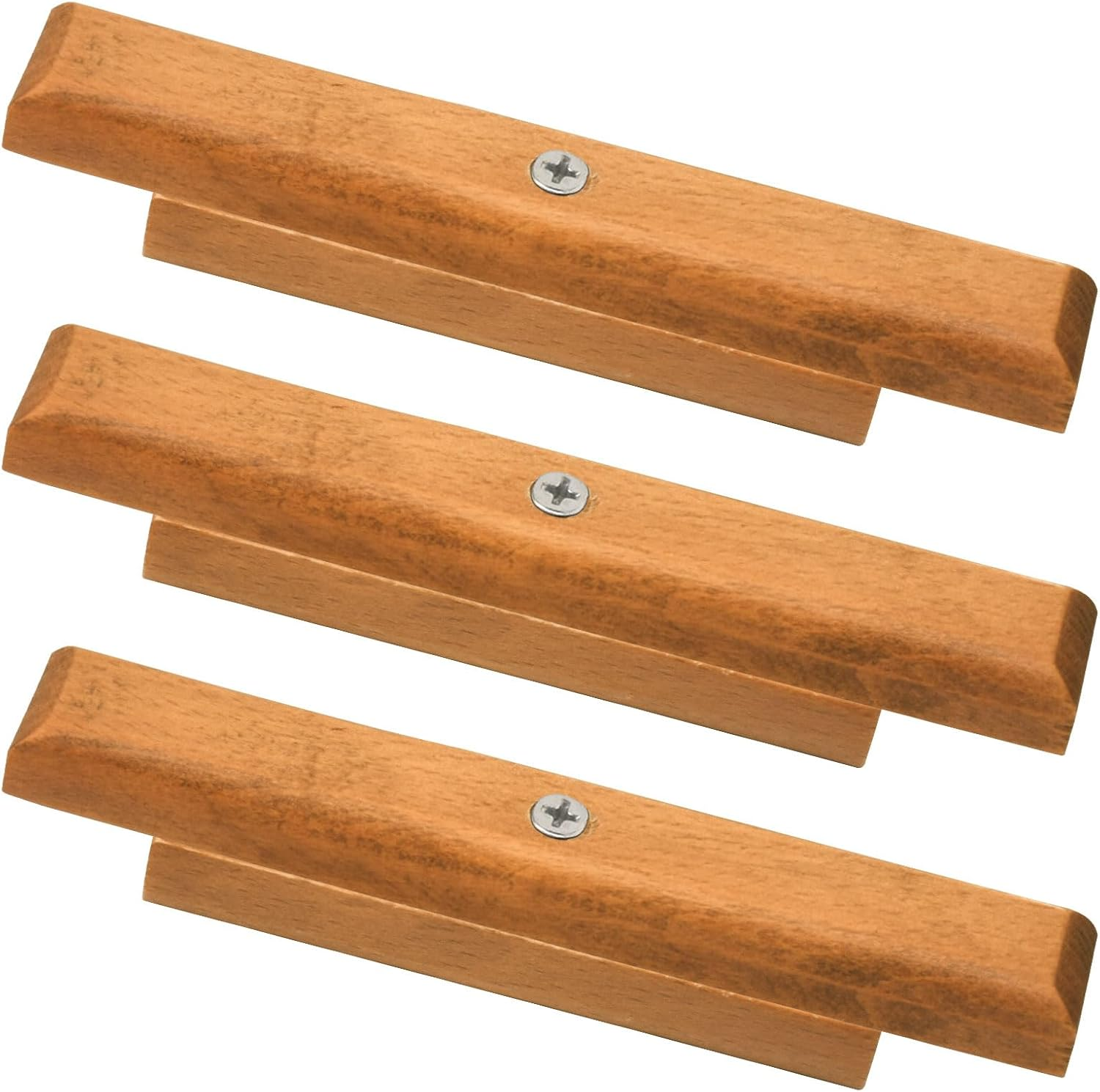 3Pack Cherry Wood Replacement Handle for 22.5" & 18.5" One Touch Grills Compatible with Weber Charcoal Grill Including Mounting Screws image number 2