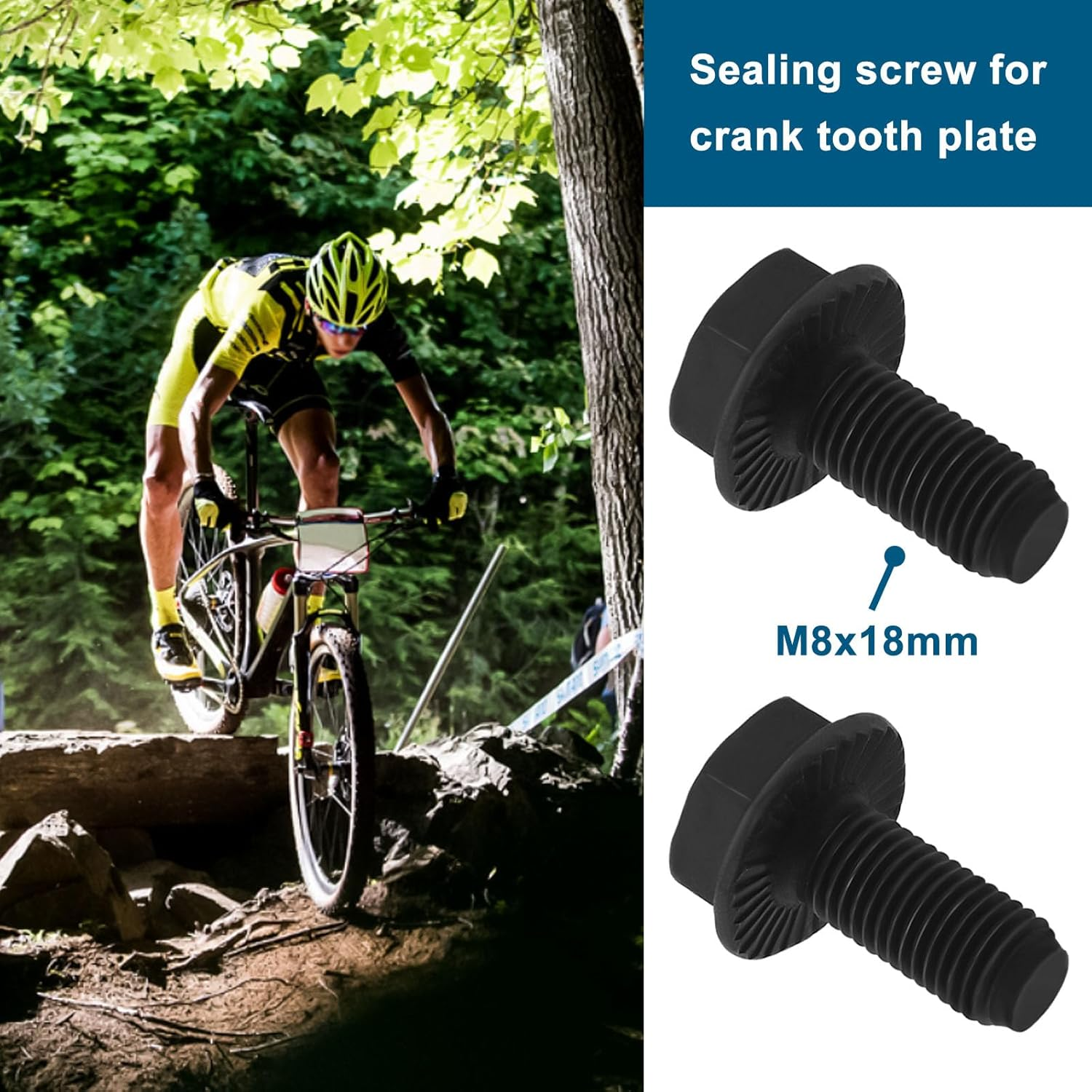 Emsea 5Pcs M8X18Mm Bicycle Crank Arm Bolts Mountain Road Bike Crank Bolt Bottom Bracket Replacement for Crankset Repair, Black image number 4