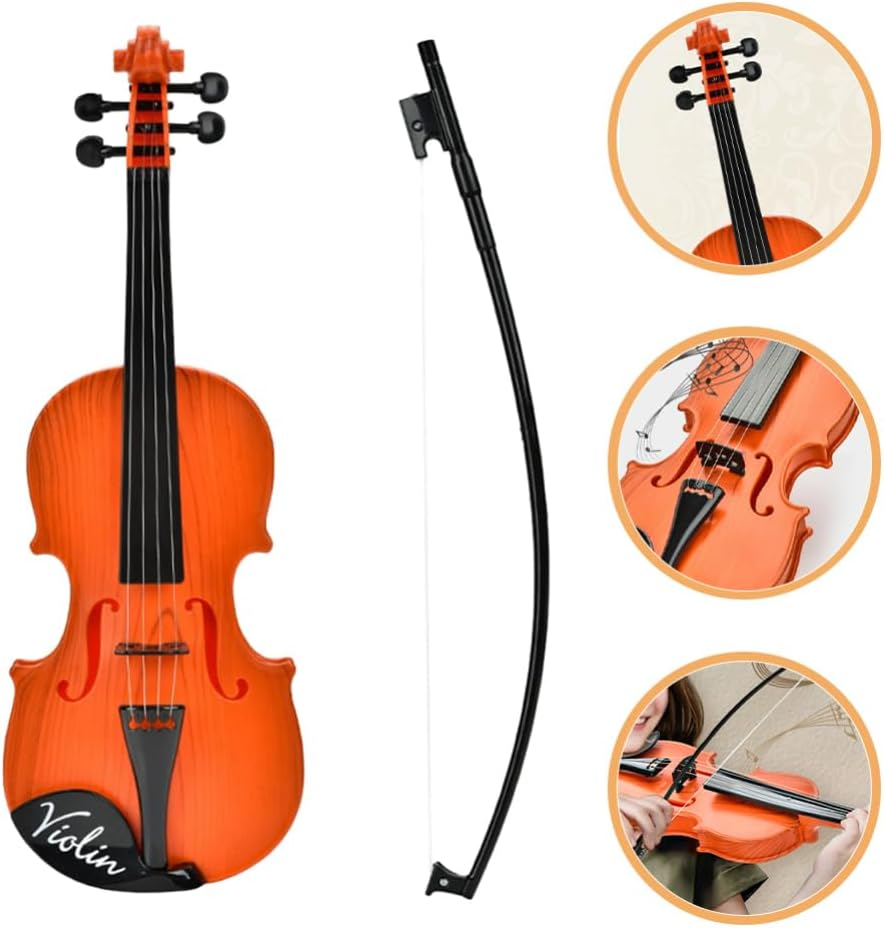 ERINGOGO 1Set Boy Girl'S Violin Toy Miniature Musical Instrument for Early Education Simulated Plaything for Boys and Girls Portable for Music Rhythm Development image number 1
