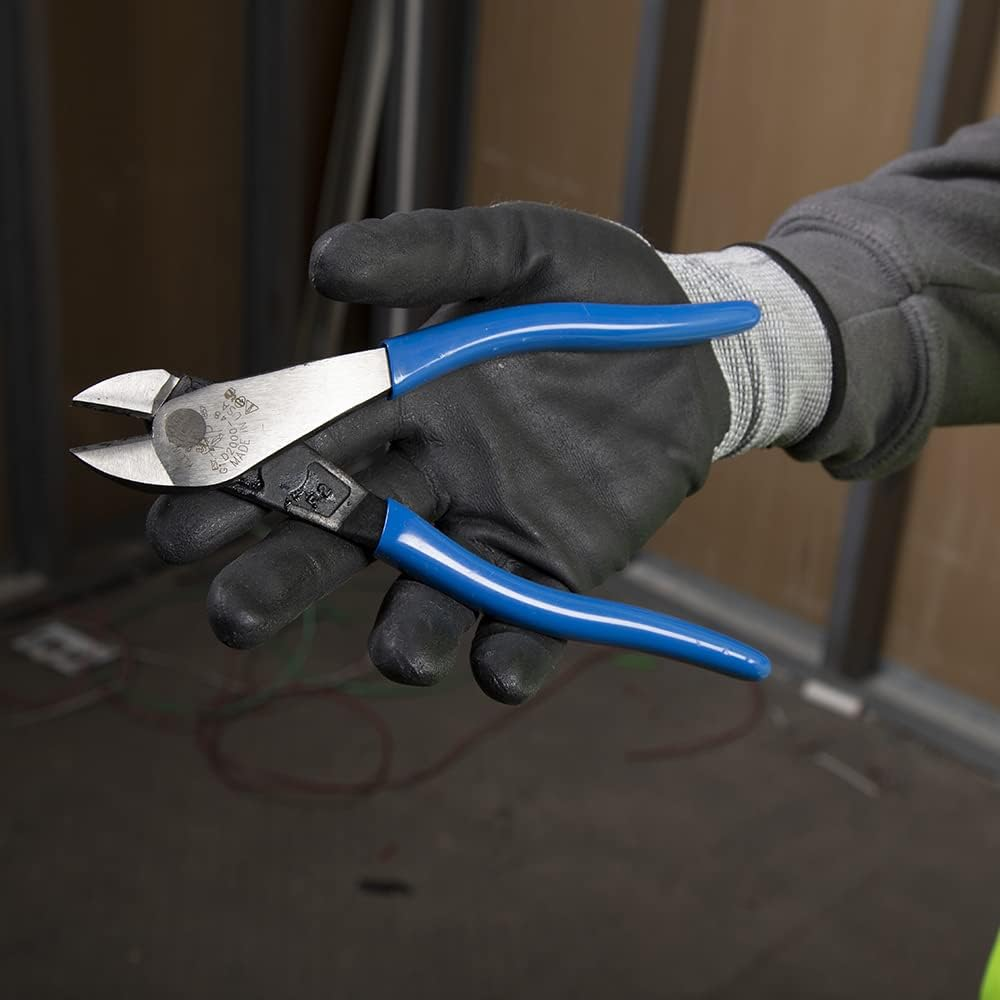 Klein Tools 8" Heavy Duty Diagonal Cutting Pliers, Angled Head Design for Easy Work in Confined Spaces, D200048 image number 2
