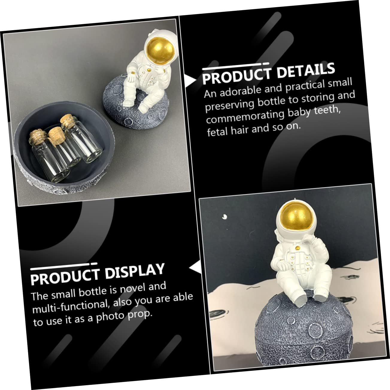 Teeth Collection Box Resin Hair Tooth Bottle Ornament Newborn Essential for Keepsake image number 6