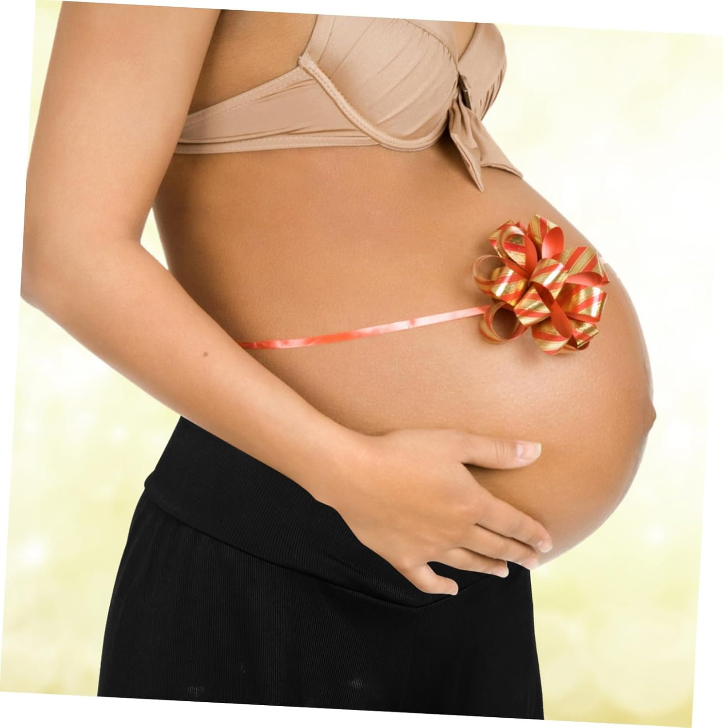 FOMIYES Loose Maternity Shorts over Belly Postpartum Shorts for Women Stretchy plus Pregnancy Pants Comfortable High Waist Support for Home and Outdoor Use Black image number 2