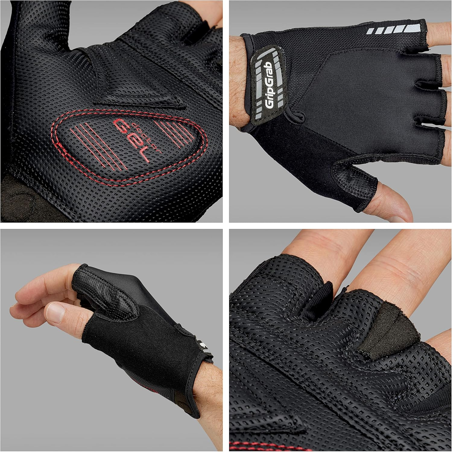 Gripgrab Progel 4Mm Doctorgel Padded Short Finger Summer Cycling Gloves Comfortable Cushioned Fingerless Bike Glove image number 3