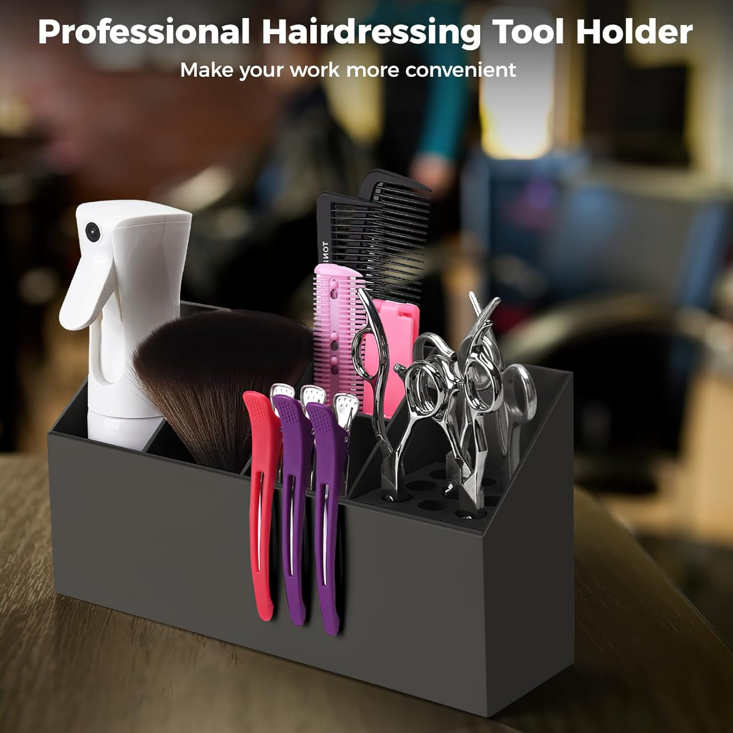 YOFAPA Scissors Holder for Groomers, Professional Hairdressing Holder, Salon Shear Holder, Large-Capacity Scissors Socket, Detachable and Convenient Storage Box