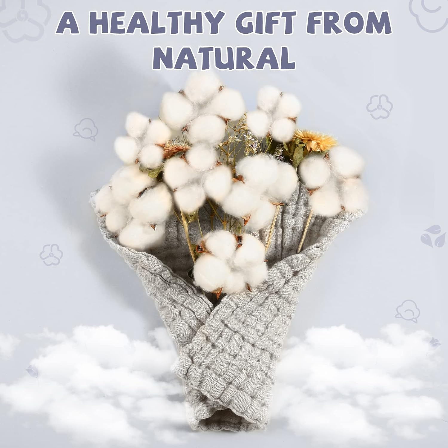 MUKIN Baby Washcloths - Soft Face Cloths for Newborn, Absorbent Bath Face Towels, Baby Wipes, Burp Cloths or Face Towels, Baby Registry as Shower. Pack of 6-12X12 Inches (Grey) image number 6