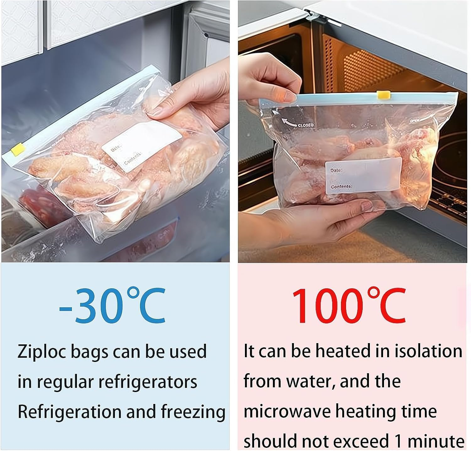 REGODI 30 Pack Stand up Reusable Storage Bags -Free Leakproof Freezer Bags, Food Storage Bags image number 5