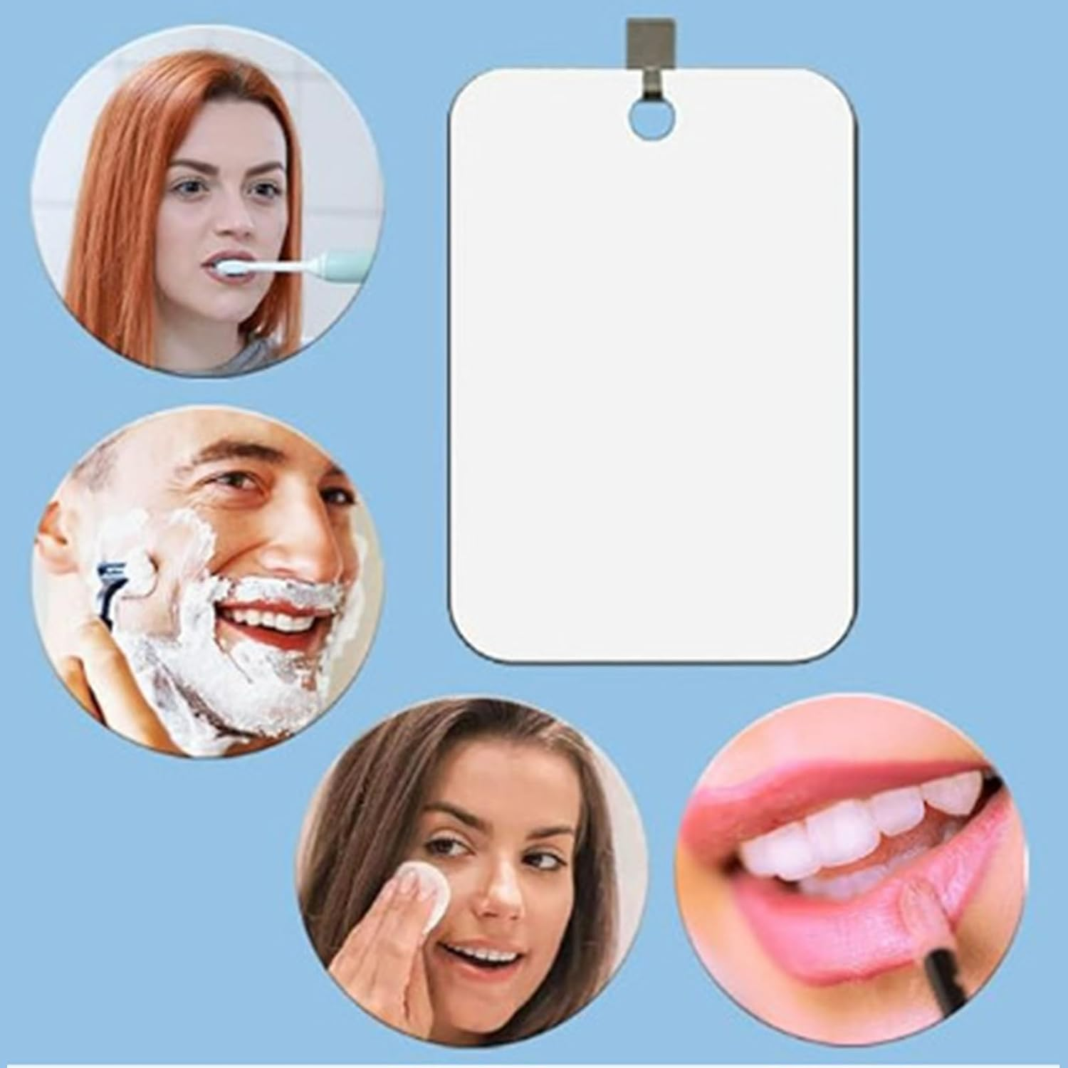 Luzcauwy Shower Mirror anti Fog Large Size with Adhesive Hook, Fogless Shower Mirror for Shaving and Personal Grooming in Bathroom, Durable Shaving Mirror for Daily Use, Clear Bathroom Mirror image number 5