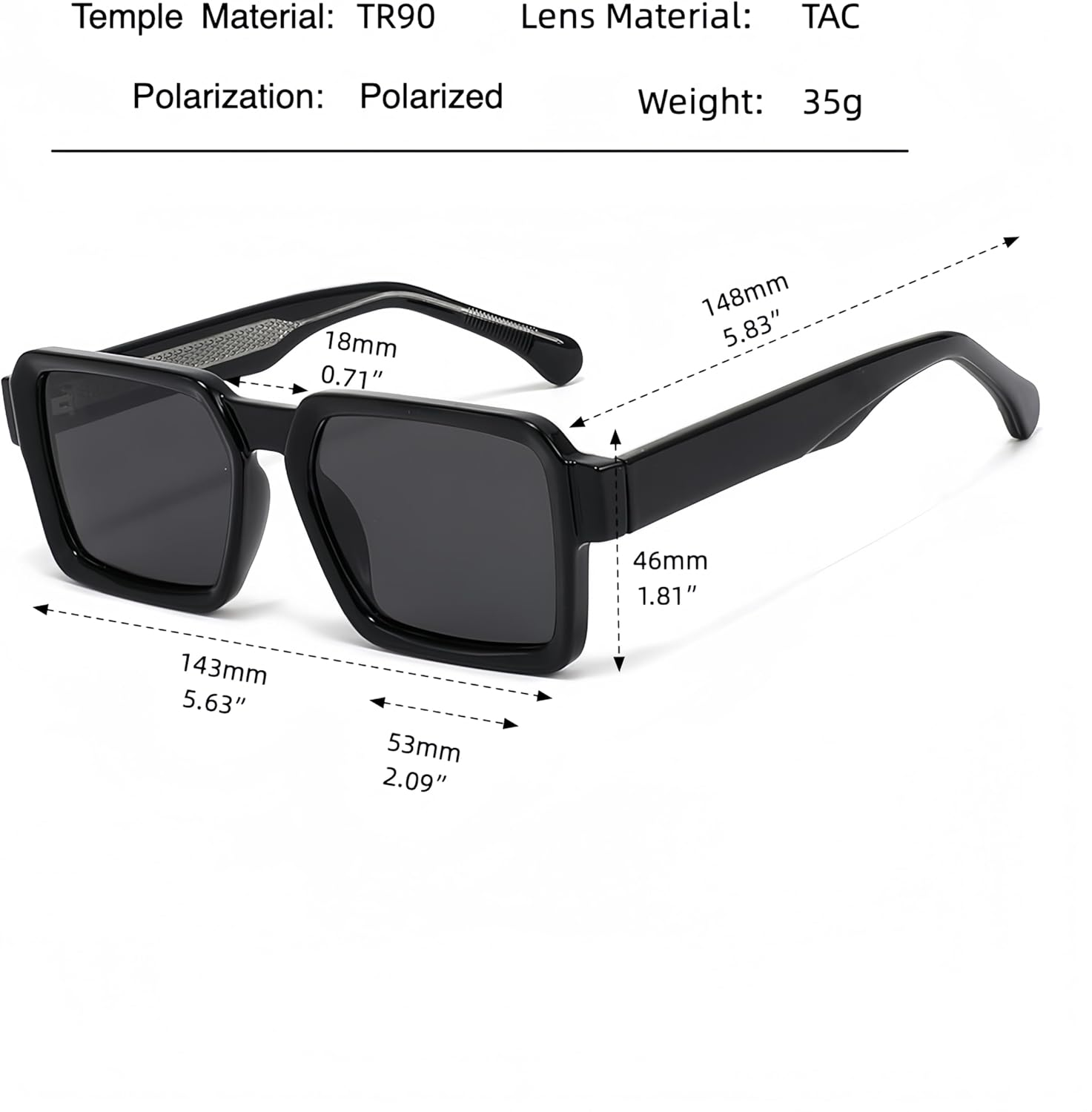 ONLYZILLA Polarized Square Sunglasses for Women Retro Sun Glasses Vintage Shades UV400 Protection image number 2