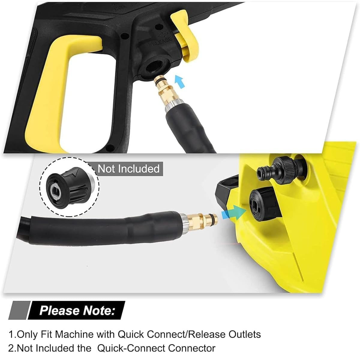 10M Pressure Washer Replacement Hose - Compatible with Karcher K2 K3 K4 K5 K6 K7, Jet Wash Extension Hose with Click Type Plug Quick Connect, for Car Cleaning image number 6