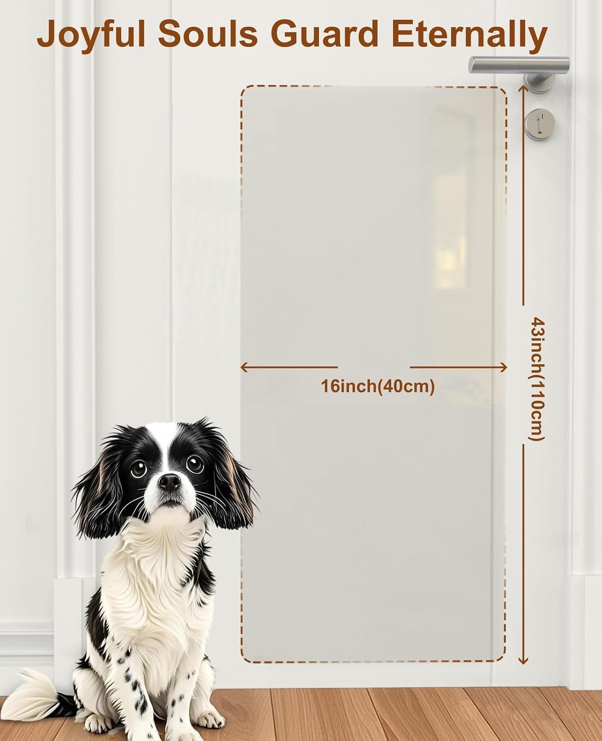 Door Protector for Dogs and Cat, Flexible Door Guard Cover, Self-Adhesive, Custom-Cut Door Shield for Pets to Protect Your Door & Wall Size 43'' X 16'' image number 5