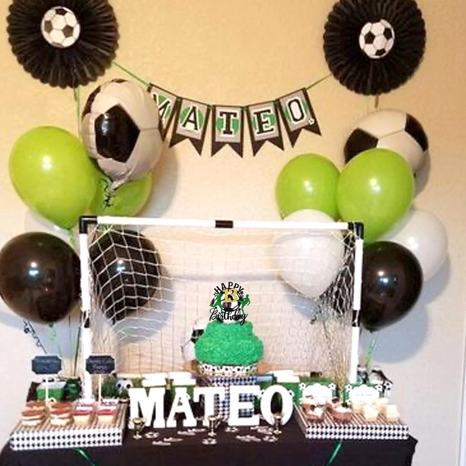 1 Pack Soccer Happy 13Th Birthday Cake Topper Sport Soccer Ball Cake Picks for Football Theme Teenagers 13Th Birthday Party Cake Decorations Supplies - 13Th image number 6