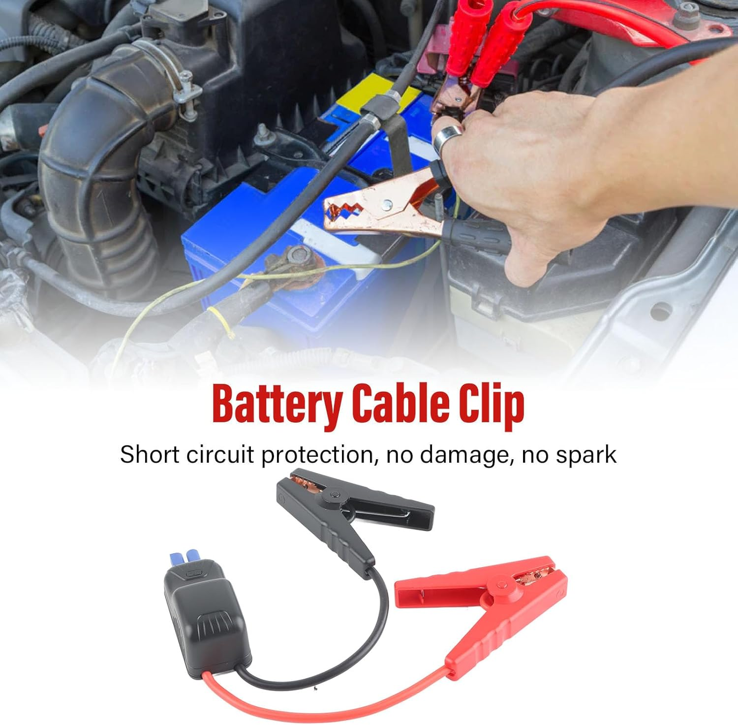 Jump Starter Cable with Battery Clamps, Car Battery Wire Clip Boost Cable Clamp, Battery Jumper Cable Clamps Battery Cable Clip for Car Battery image number 2