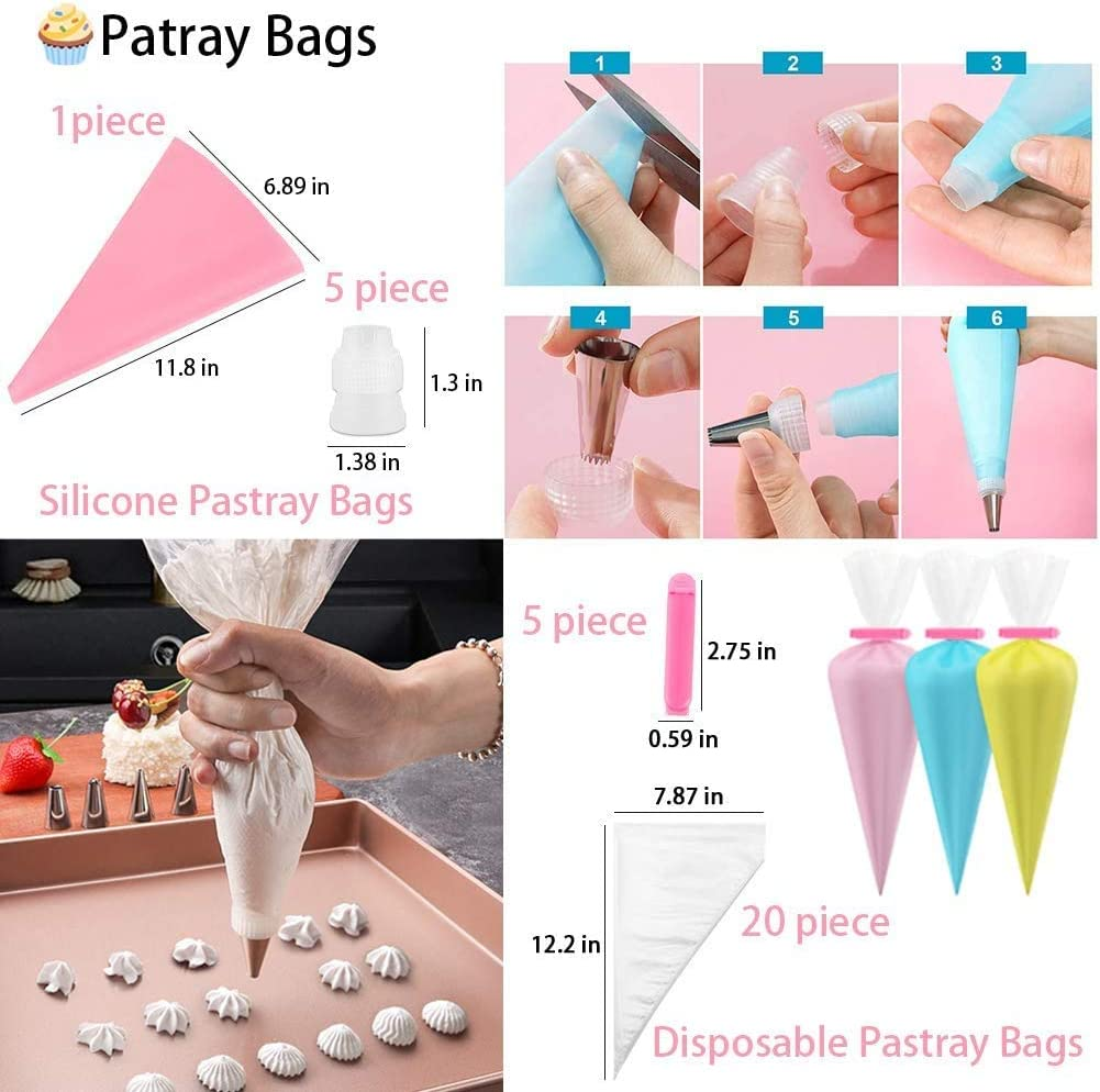 Jydirect 83 Pieces Cake Decorating Kits in a Box, Stainless Steel Icing Piping Nozzle Tip Set with 44 Icing Tips, Baking Frosting Tools Set for Cupcakes Cookies or Whipped Cream Clay for Making DIY at Home image number 4