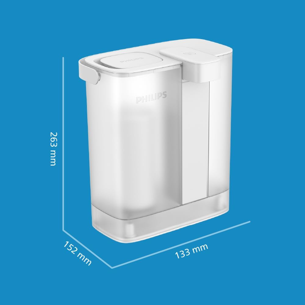 Philips Water Instant Water Filter Jug (3L) - Clean and Good Tasting Water in Seconds - Includes 1&times; Flavour + Filter, Reduces Chlorine & Lead, Retains Minerals image number 2