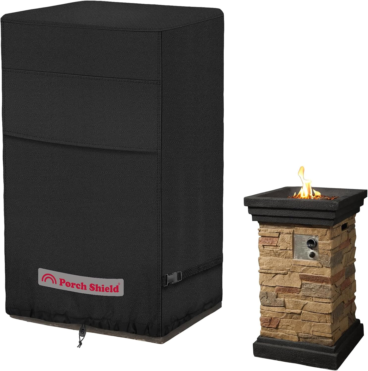 Porch Shield Square Patio Fire Pit Cover Fade Resistant Waterproof Outdoor Firepit Cover 36 X 36 Inch for Gas Propane Fire Table