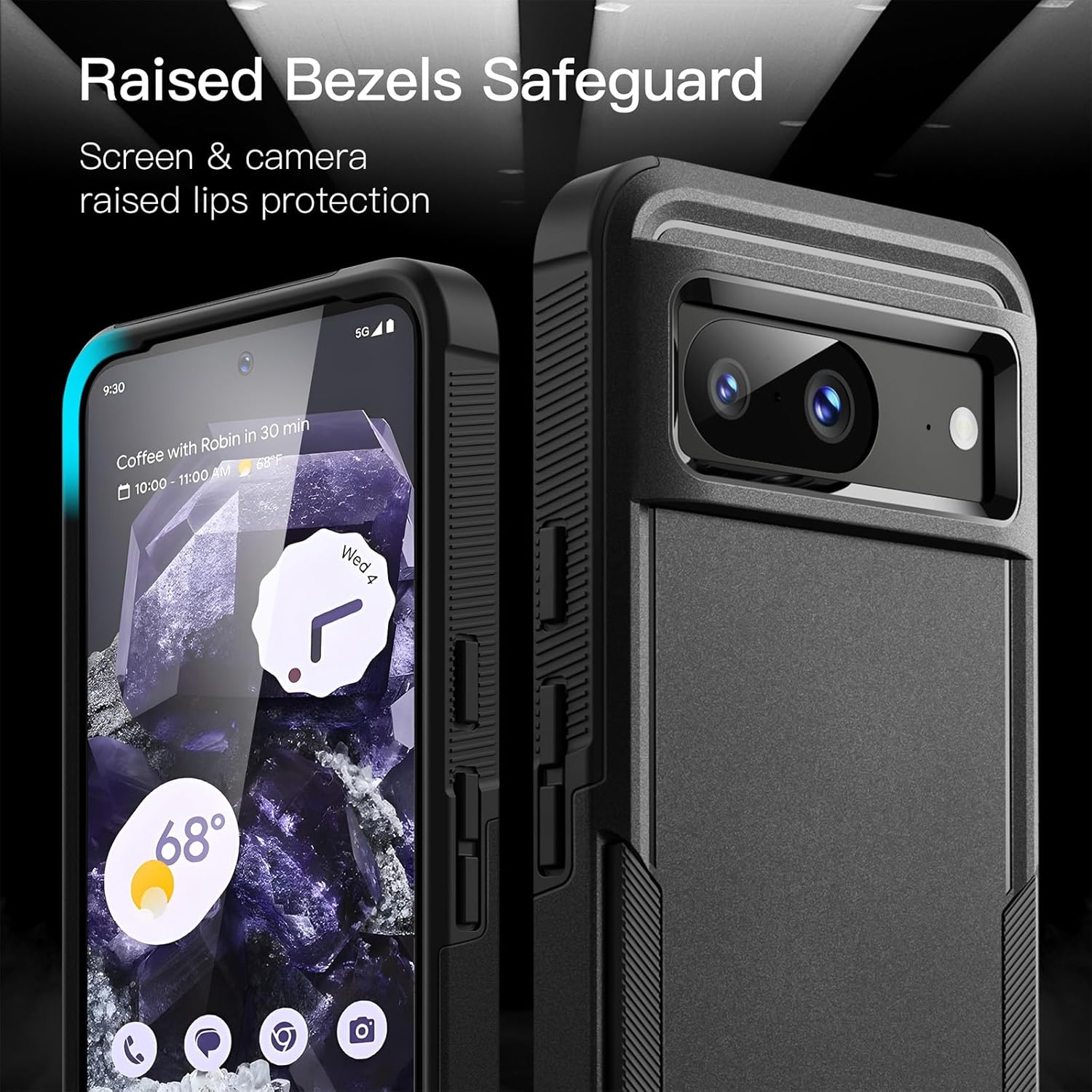 Jetech Case for Google Pixel 8 6.2-Inch 2023, Heavy Duty Dual-Layer Protection, Rugged Tough Shockproof Phone Cover with Matte Design (Obsidian) image number 2
