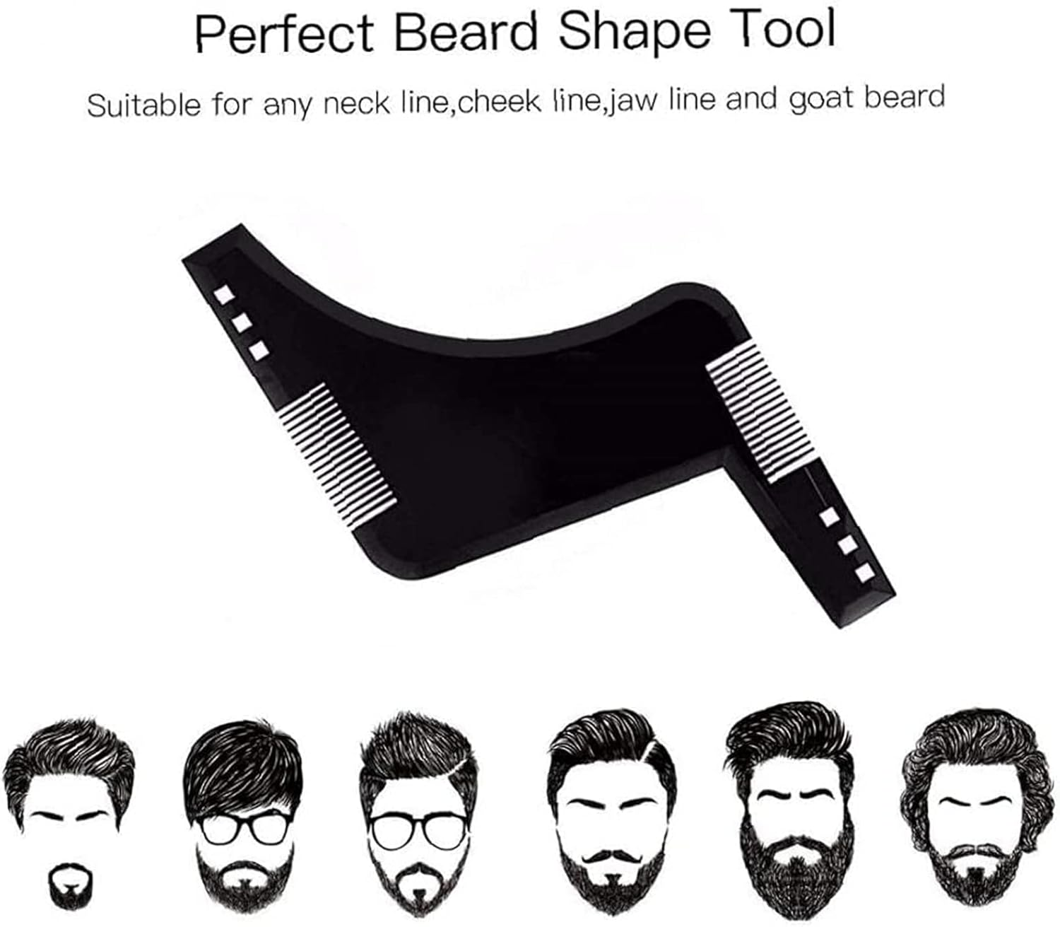 TAVVKE 2 Pack Beard Shaping Tool with Comb for Men - Create Perfect Symmetric Lines and Trim with Beard Trimmer Hair Clipper - Black*1 image number 6