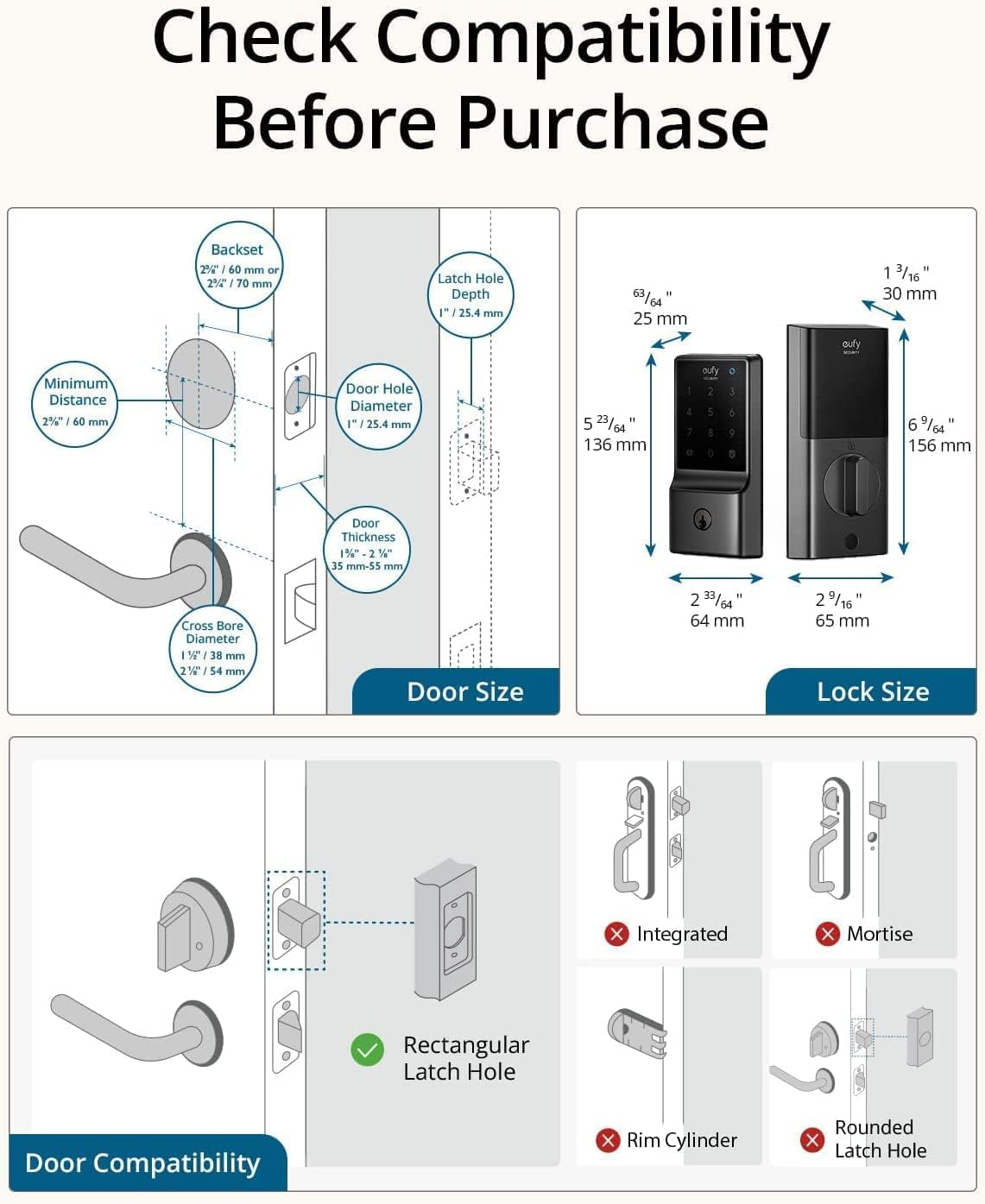 Eufy Security Smart Lock C210 - Wifi Enabled Keyless Entry Door Lock - Touchscreen Keypad, App Remote Control & BHMA Certified - Easy Install with 4 AA Batteries Included image number 2