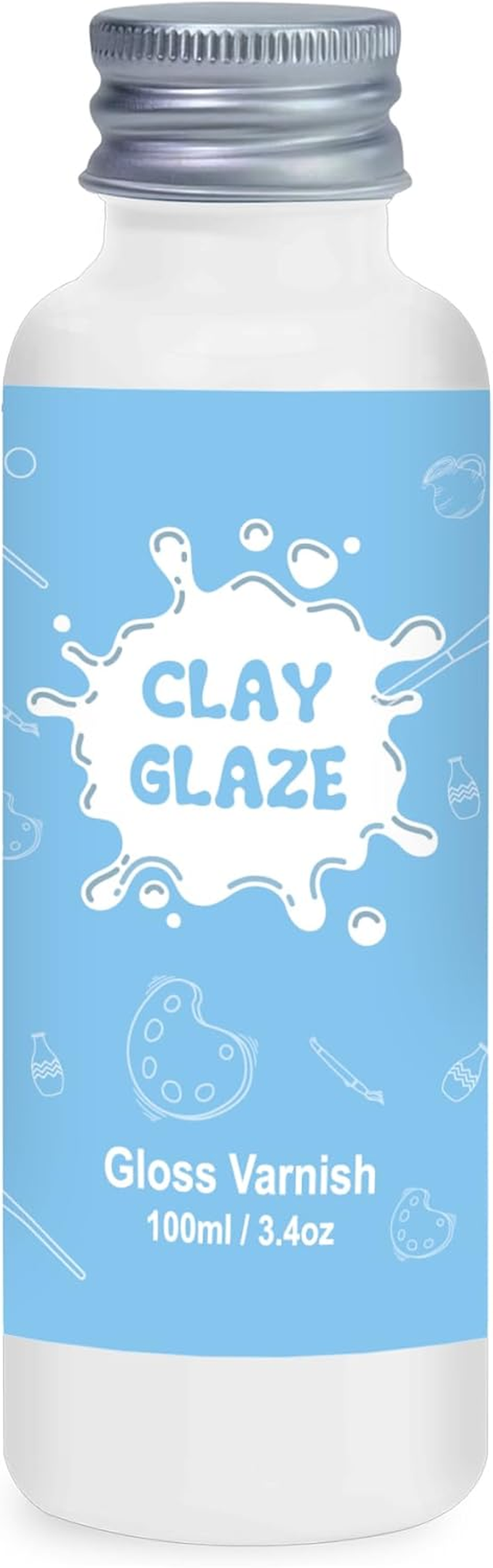 100Ml Air Dry Clay Varnish，Air Dry Clay Sealant for Airdry Clay，Air Dry Clay Glaze Can Not Only Used to Prevent Clay Cracking, Scratches, and Wear,It Can Also Having a Glossy Glaze Effect (Gloss) image number 5